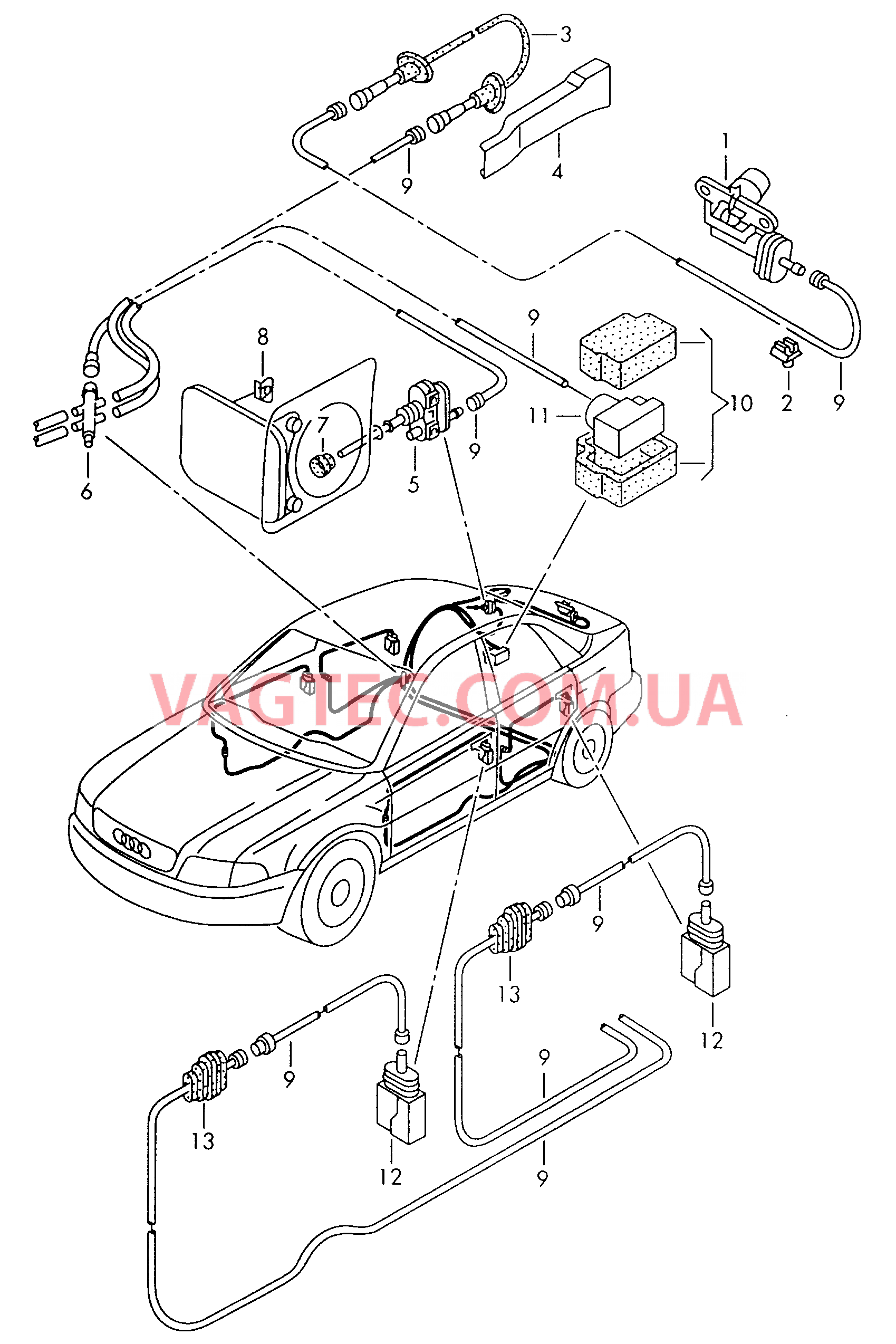 Центральный замок  для AUDI RS4 2001