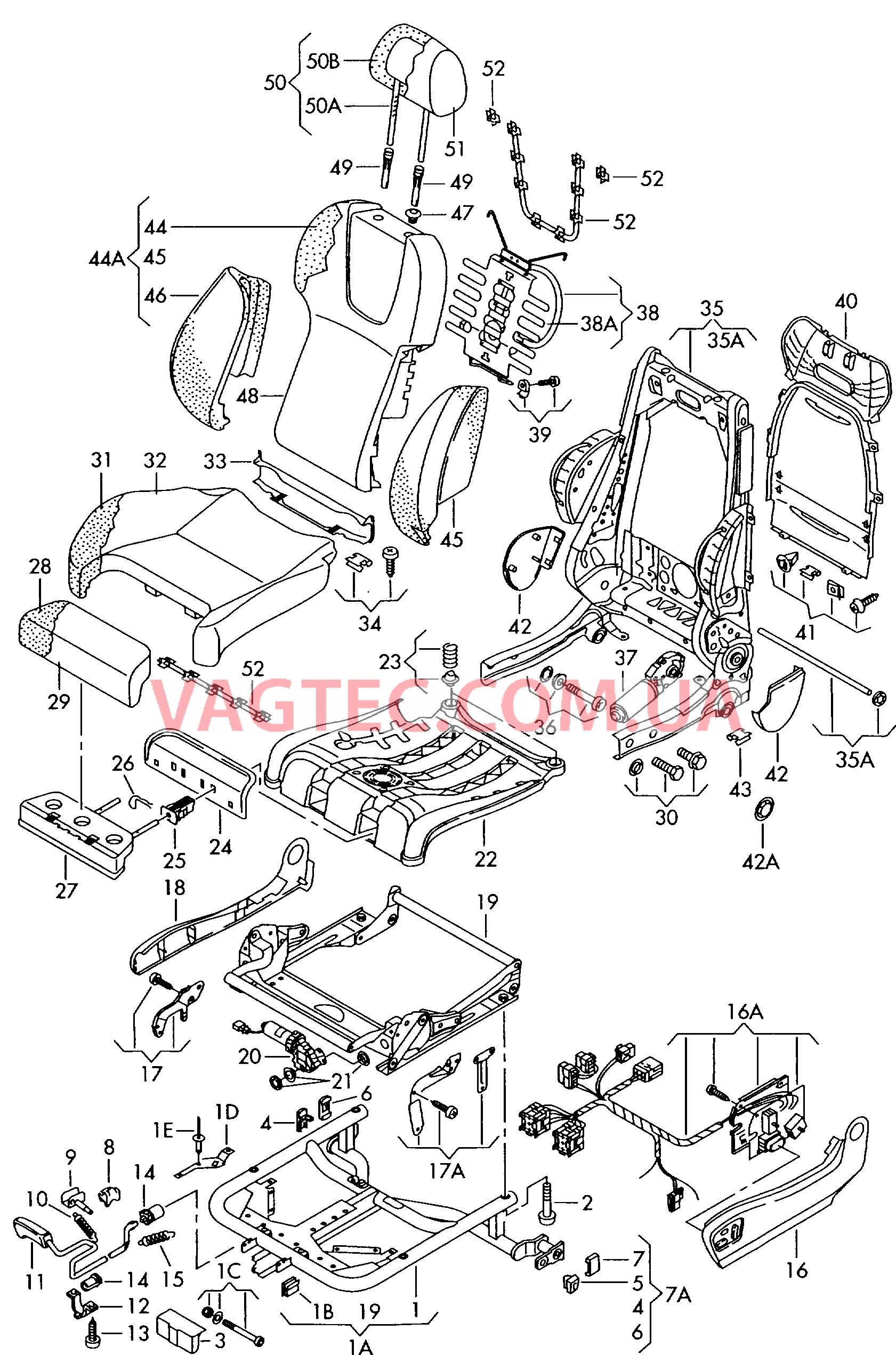  AUDI A4 Сиденье Каркас спинки Подголовник  для AUDI A4 2000