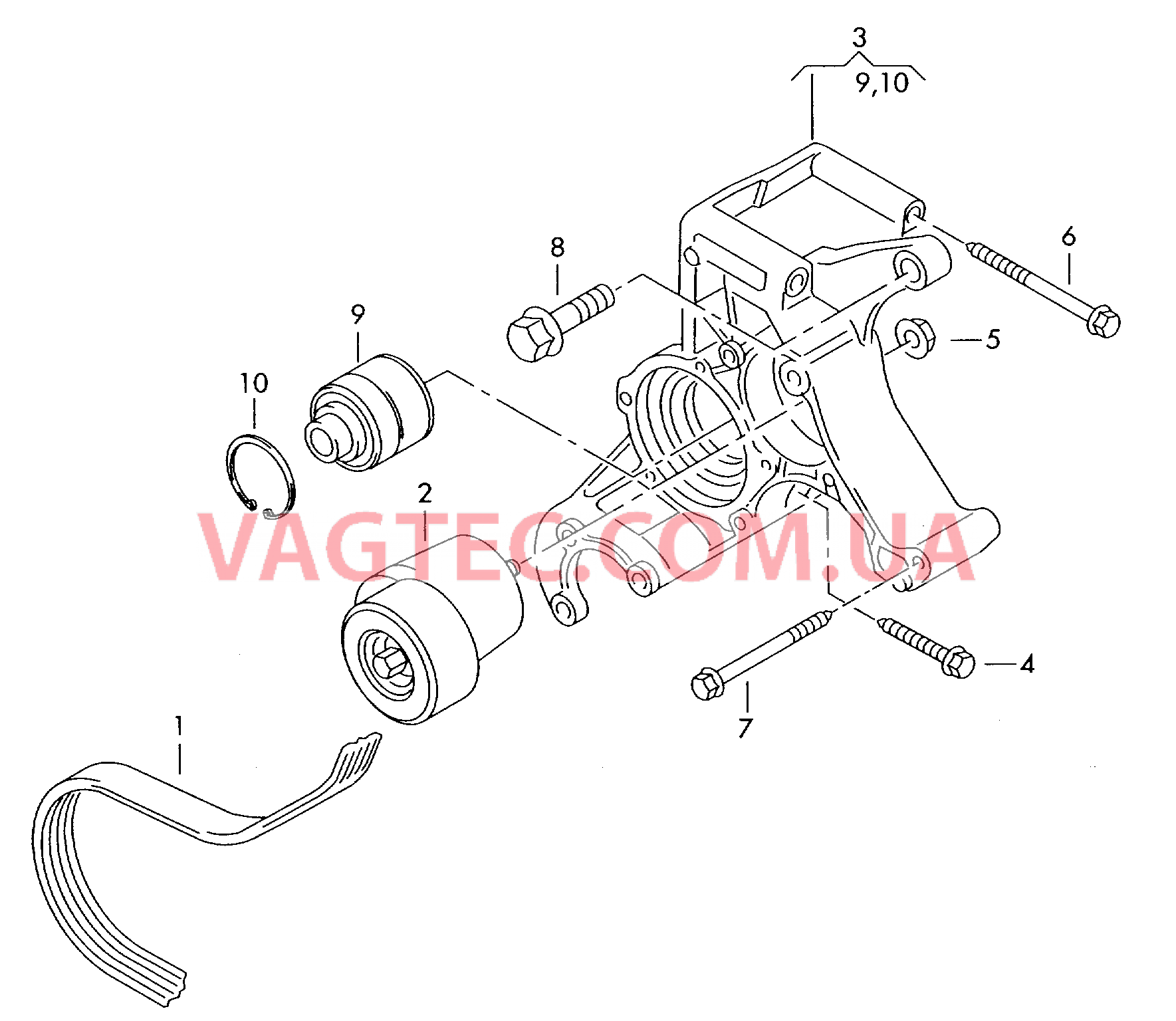 Детали подключения и крепления для генератора VW РASSAT   Поликлиновой ремень VW РASSAT   для VOLKSWAGEN Passat 2000