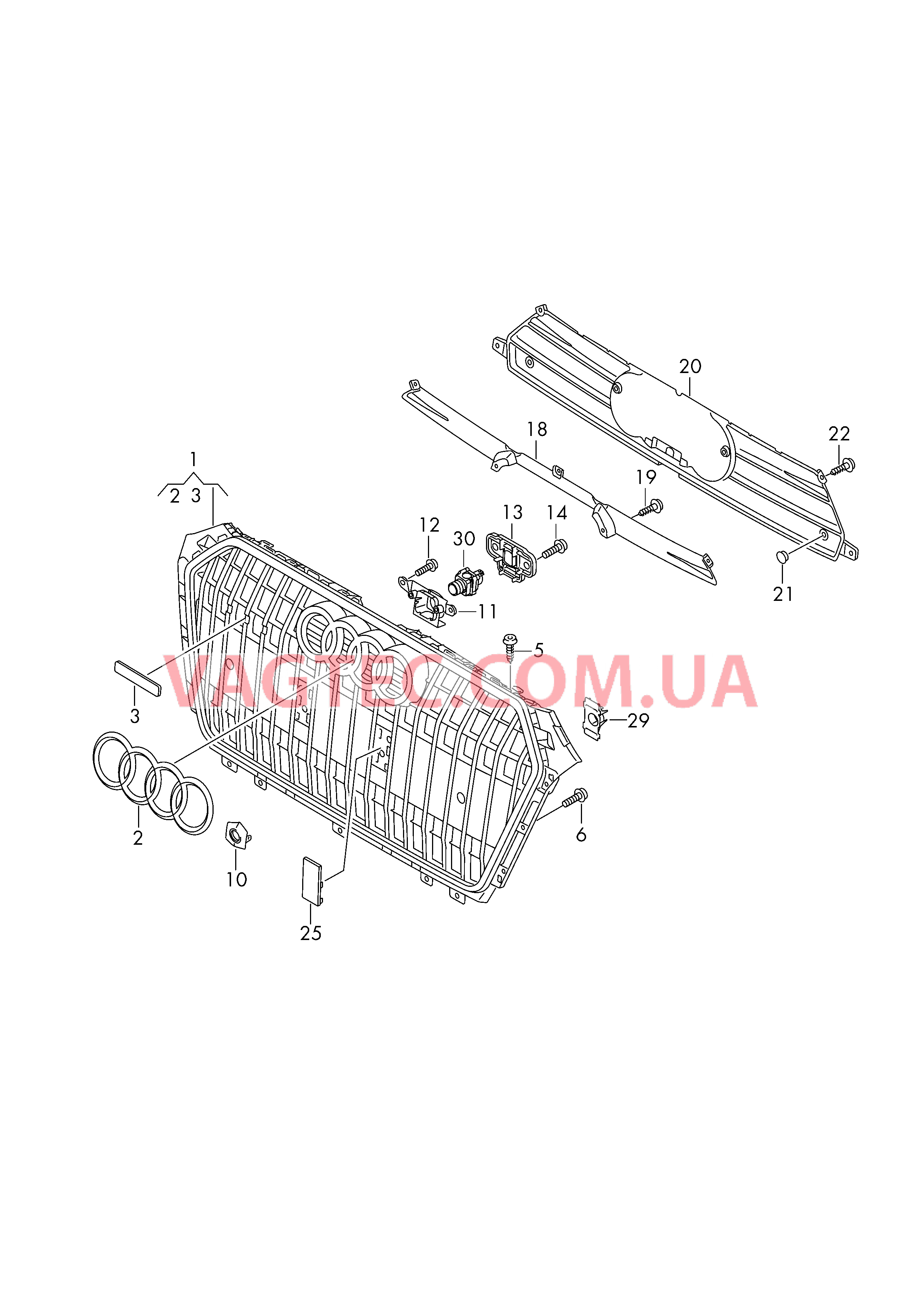 Решётка радиатора  для AUDI A4 2016