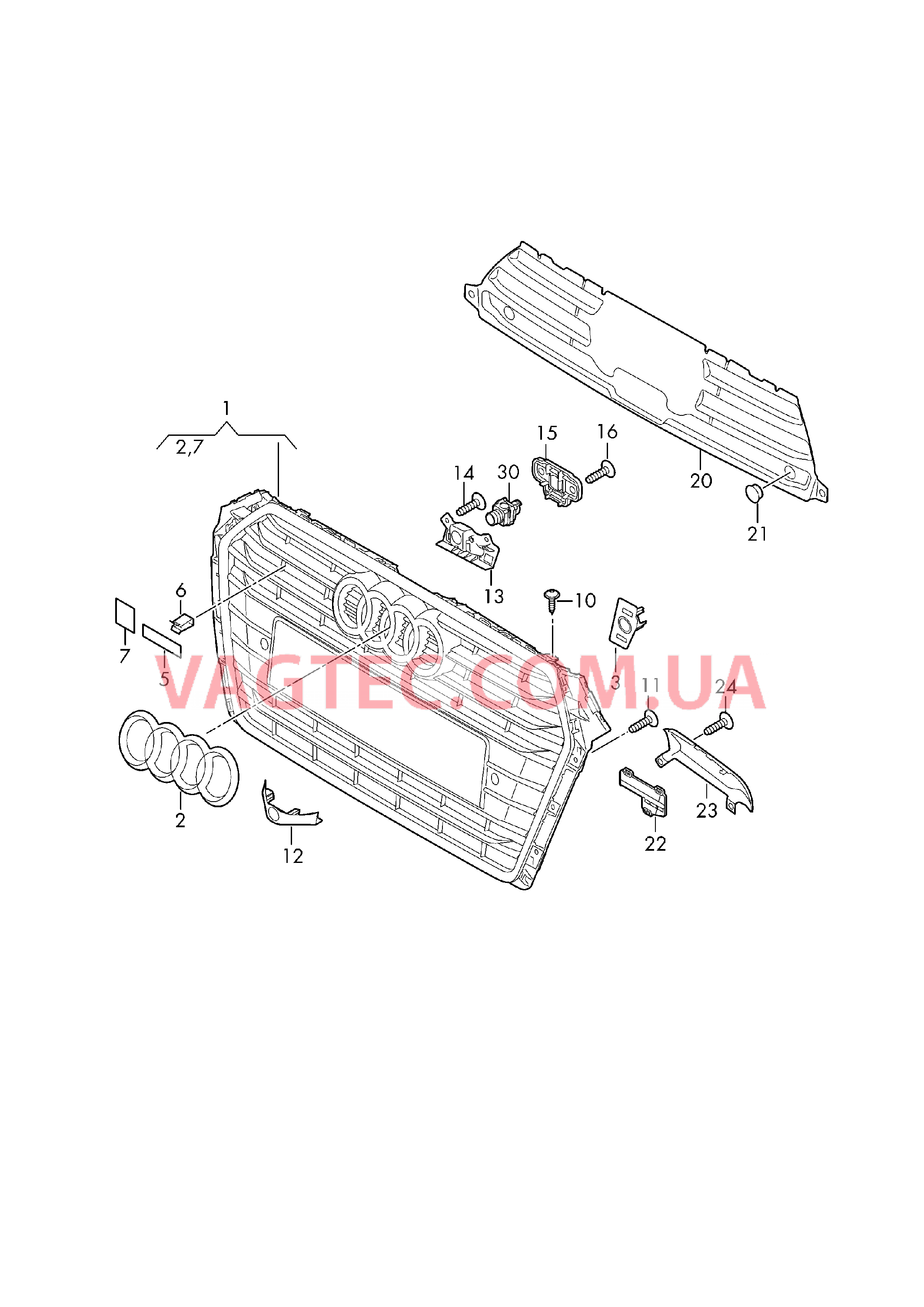 Решётка радиатора  для AUDI A4Q 2018