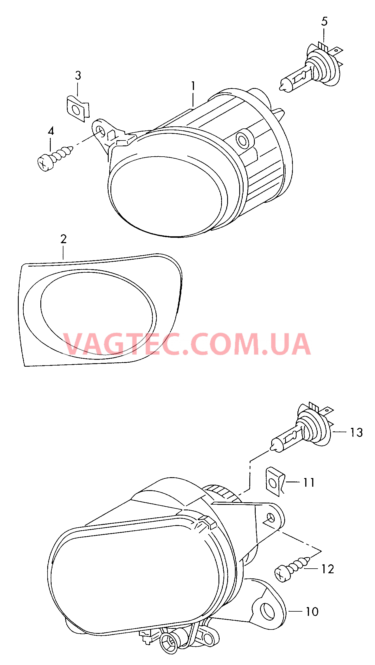 Галоген. противотуманная фара  для AUDI A4Q 2001