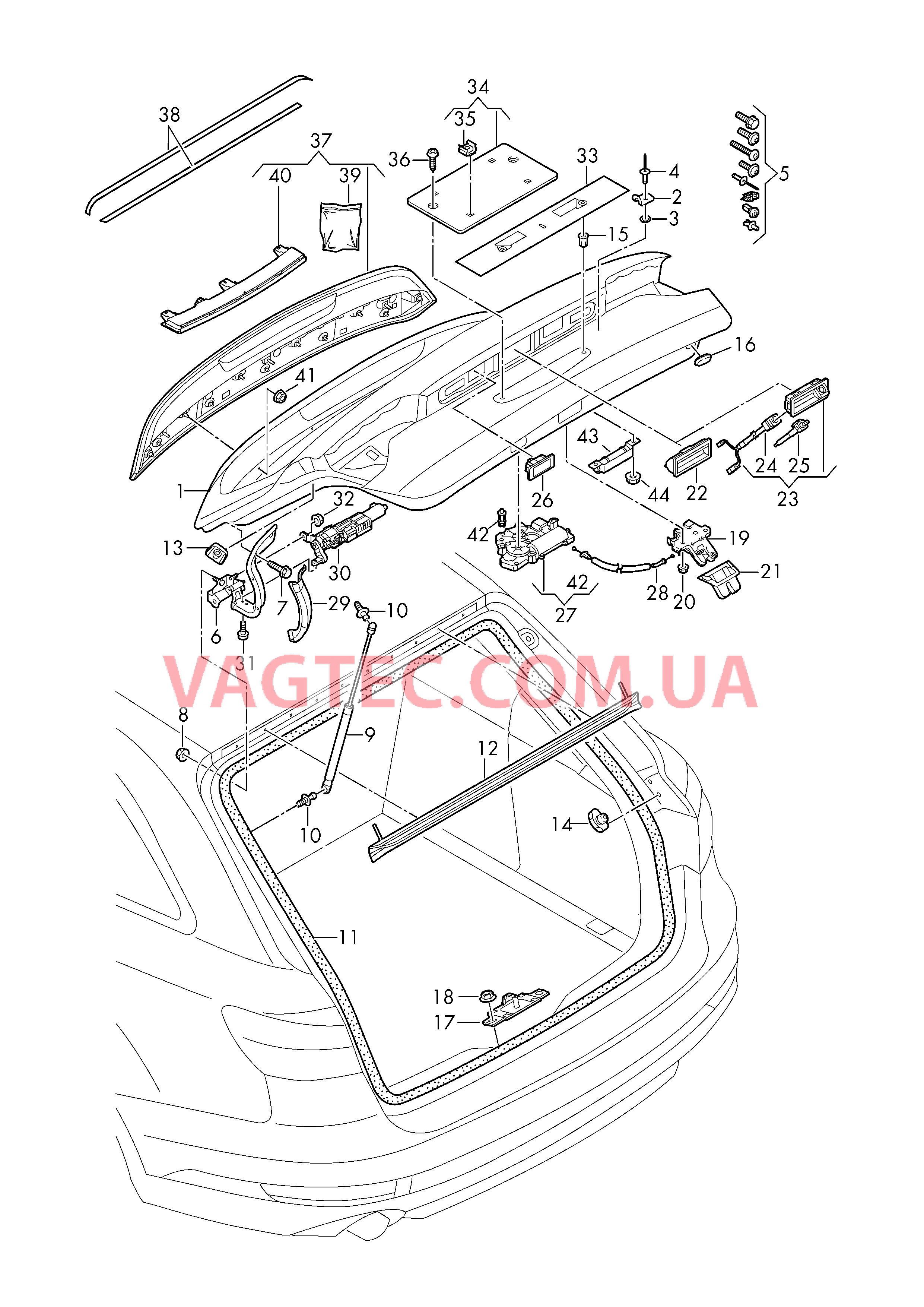 Крышка багажного отсека  для AUDI A4 2017