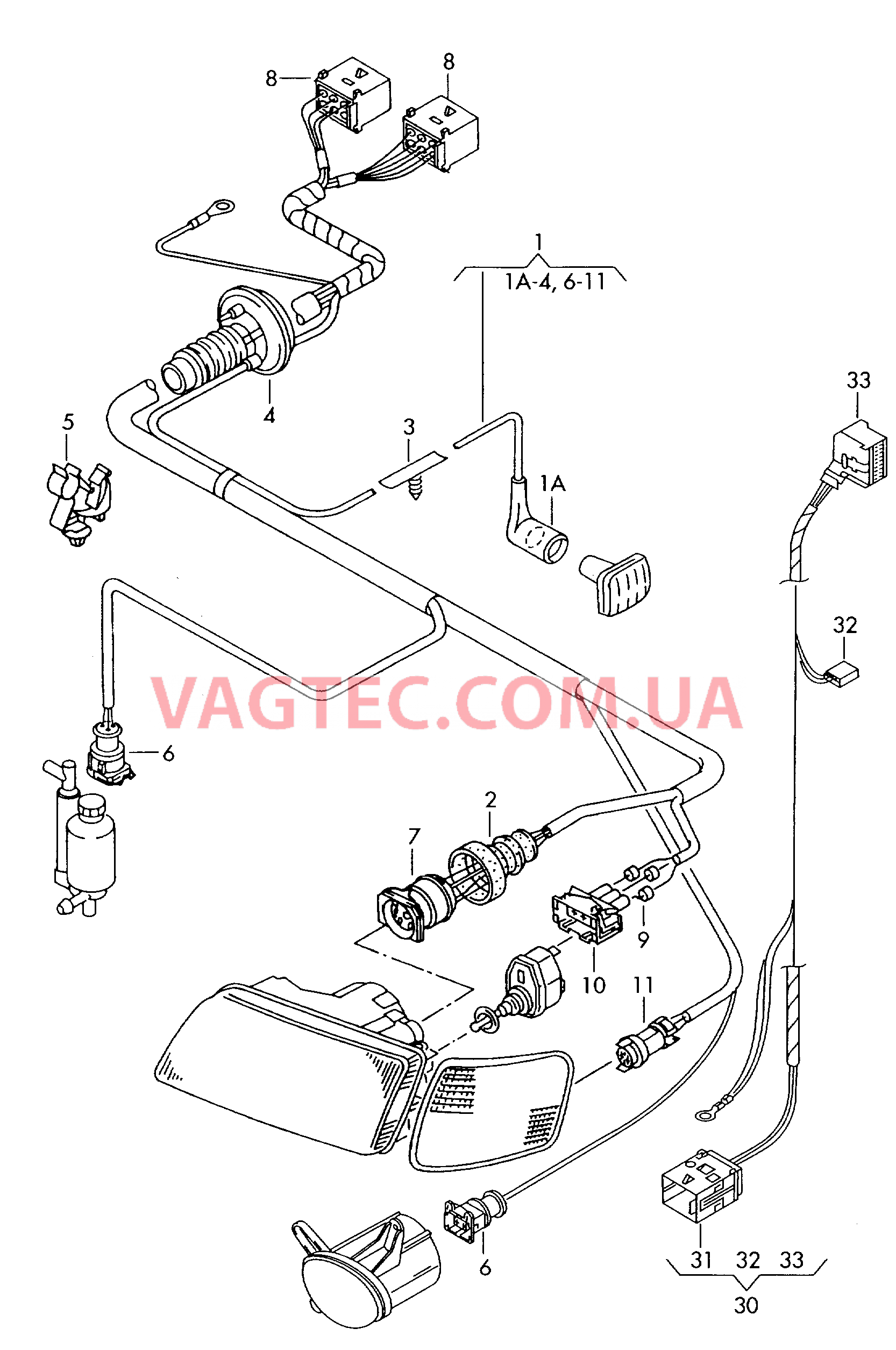 Жгут проводов освещения  для AUDI RS4 2001