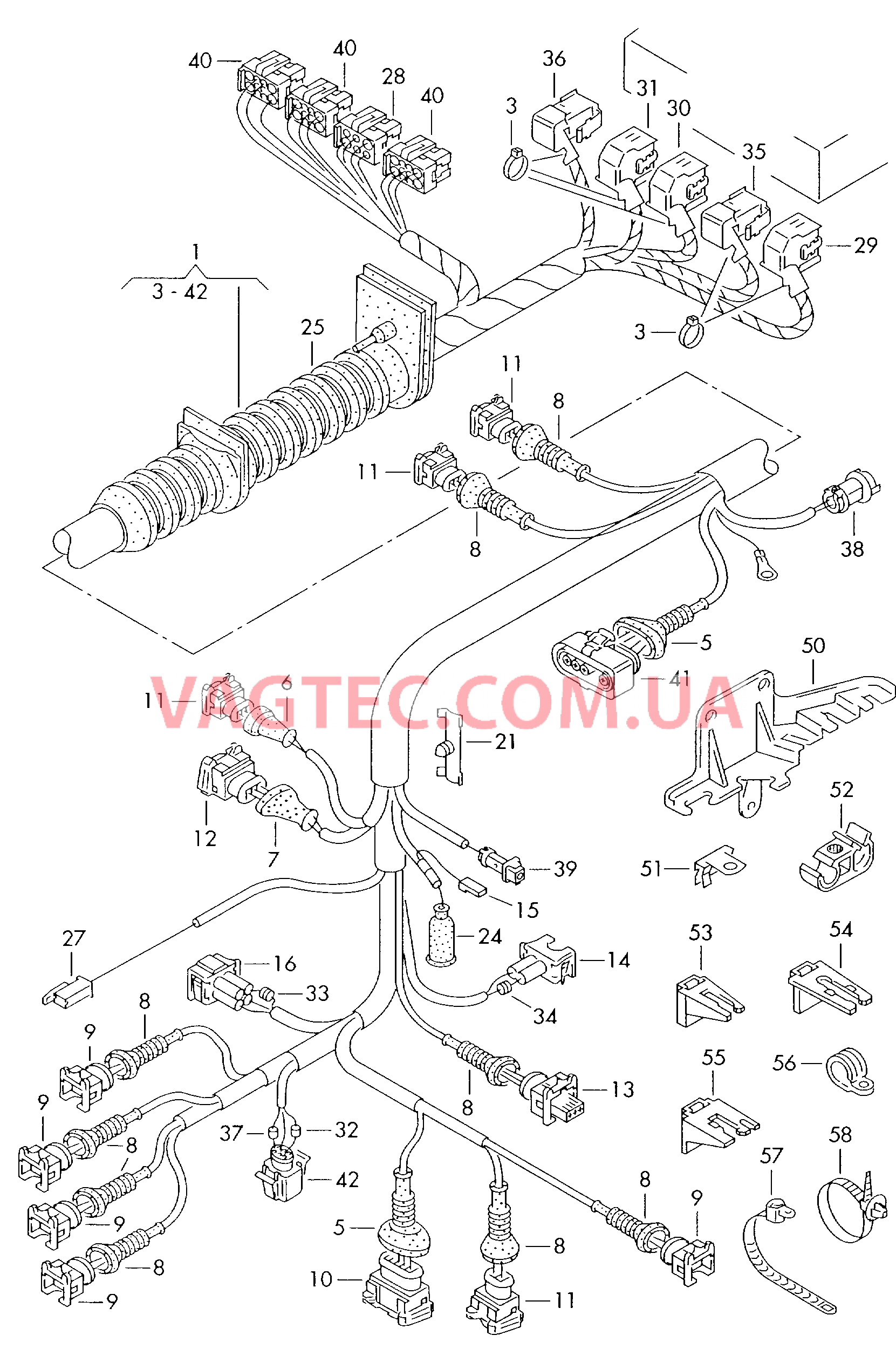  VW РASSAT Жгут проводов для моторн. отс.  для VOLKSWAGEN Passat 2000