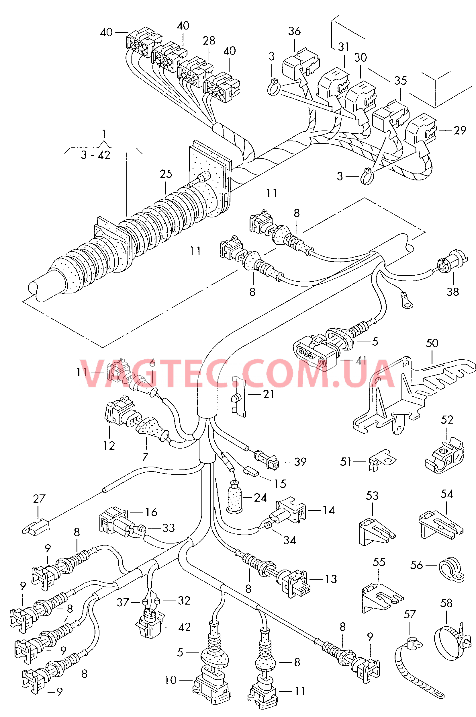 Жгут проводов для моторн. отс.  для VOLKSWAGEN Passat 2001