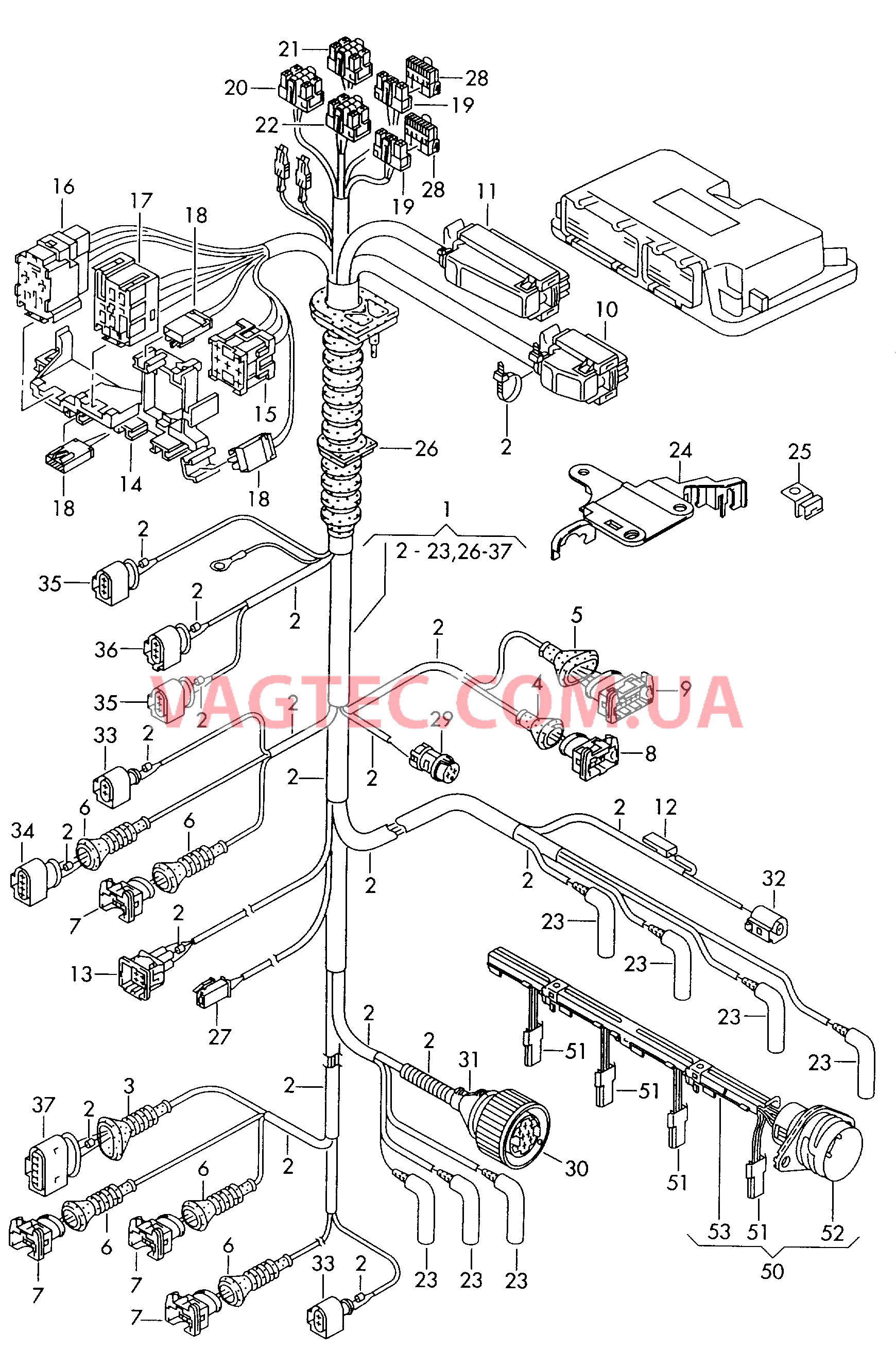 Жгут проводов для моторн. отс. Кабель-адаптер Форсунка  для AUDI A6 2004