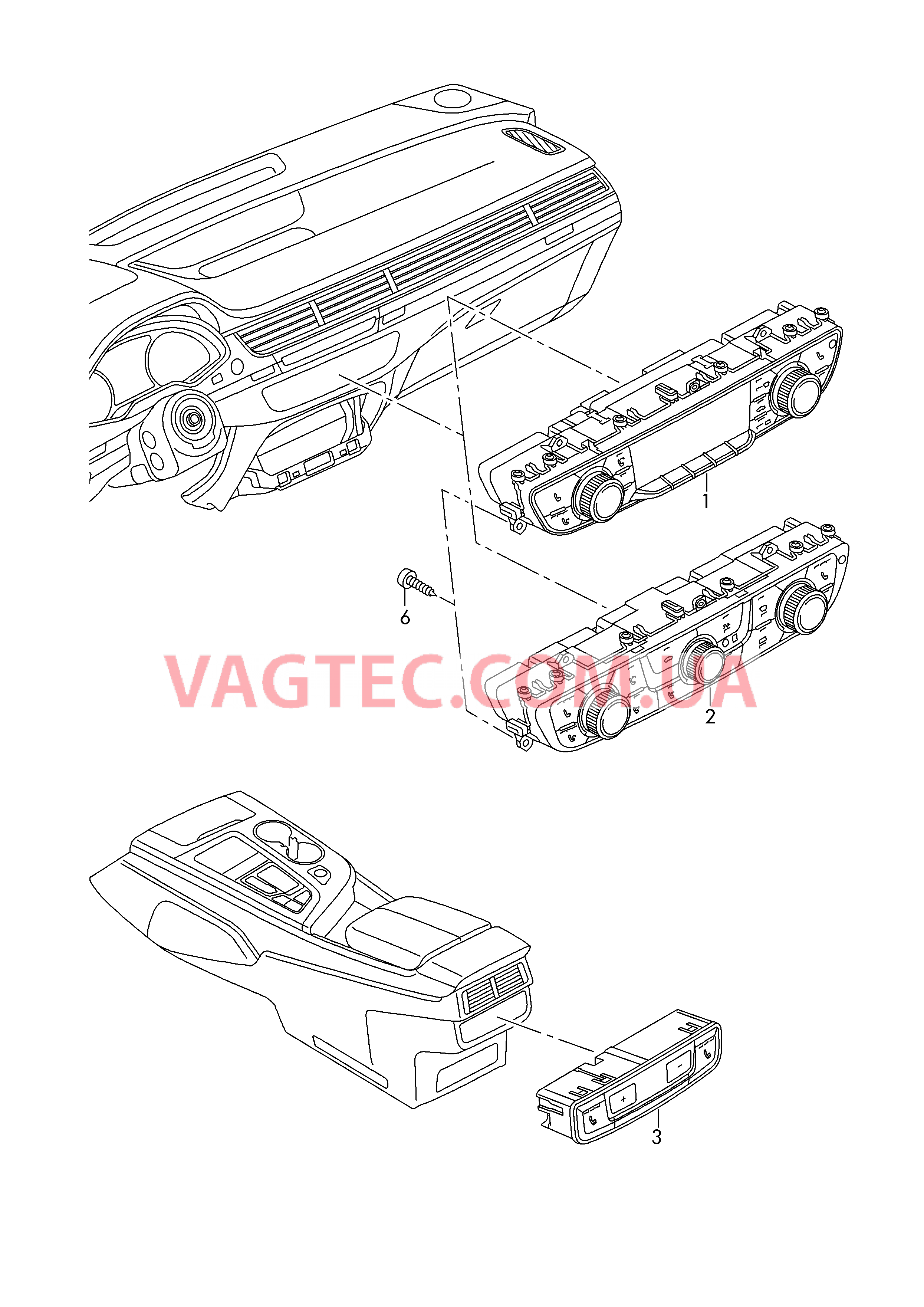 Панель управления и индикации отопителя и климатическ. уст.  для AUDI A4Q 2019