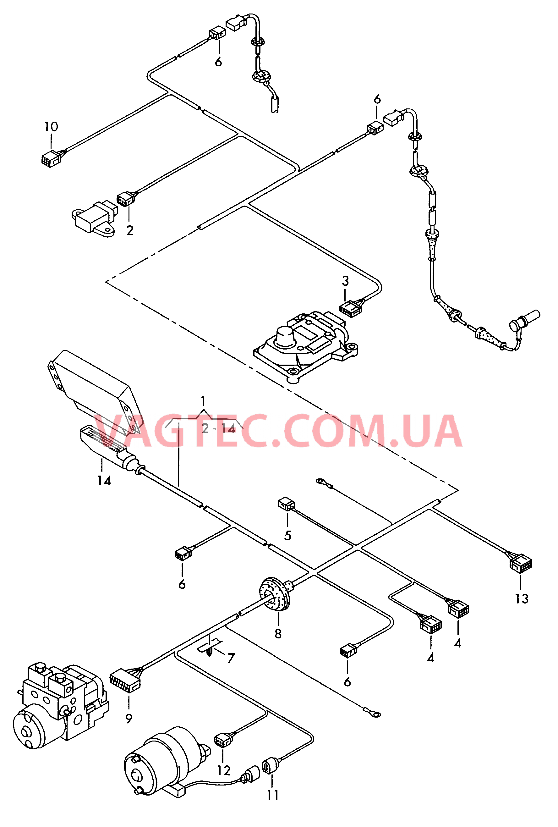 Жгут проводов для системы                  -ABS-  для VOLKSWAGEN Passat 2000