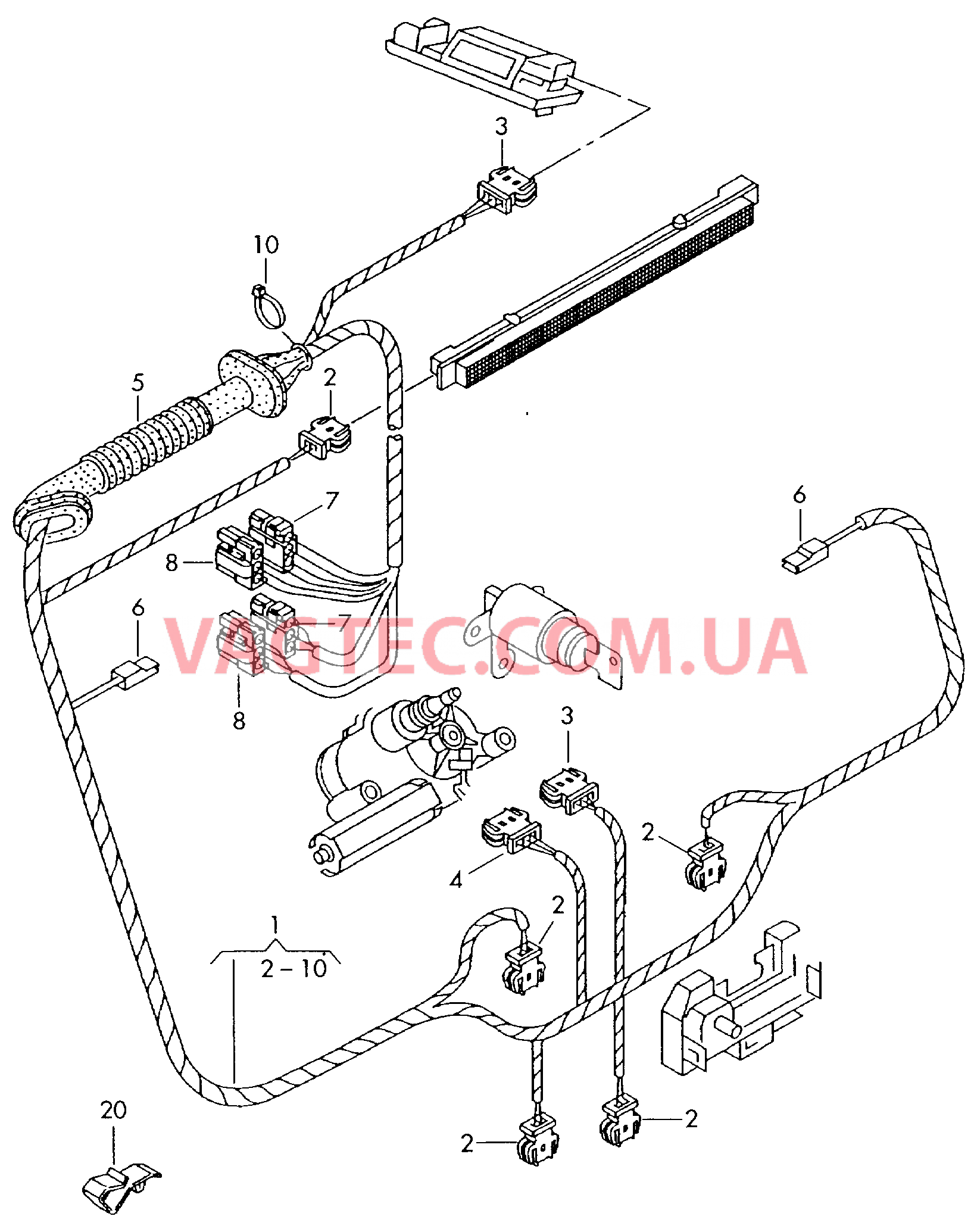 Жгут проводов двери багажного отсека  для AUDI RS4 2001