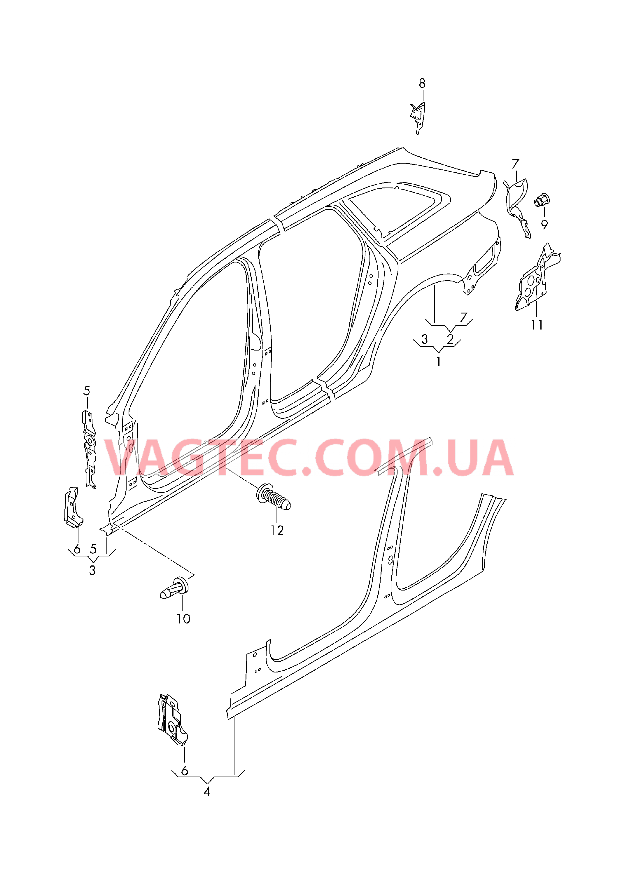 Деталь боковая  для AUDI A4Q 2017