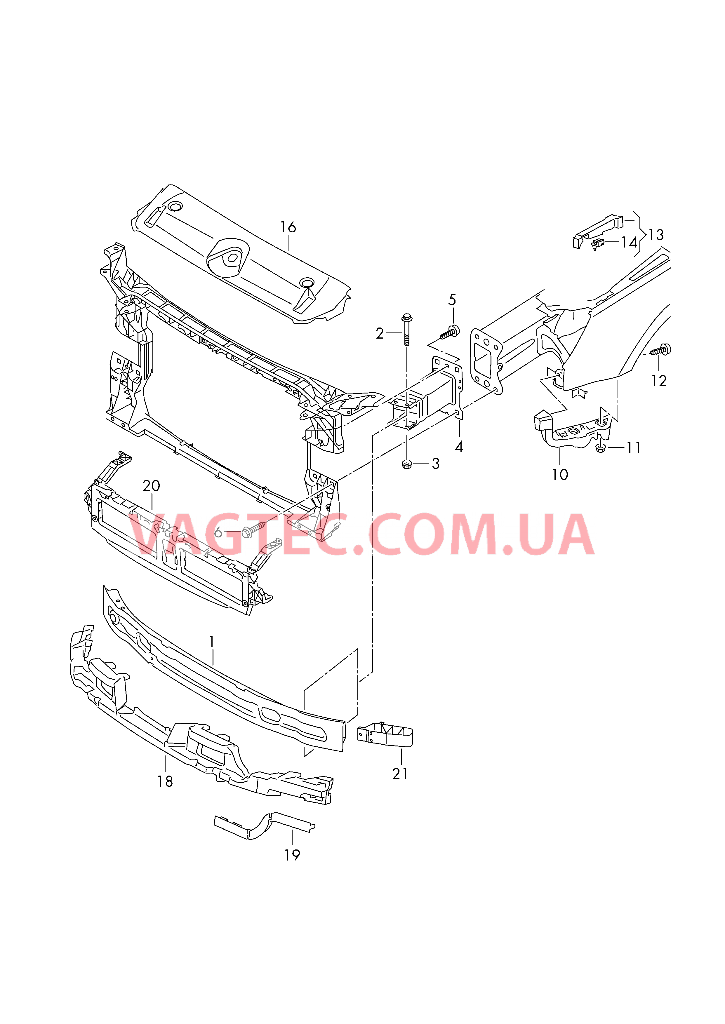 Кронштейн бампера  для AUDI A4 2016