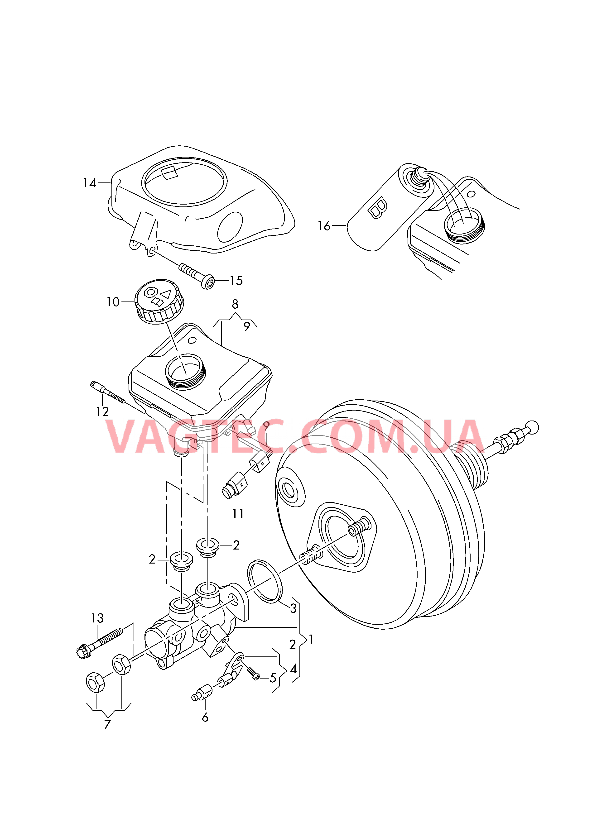 Глав. торм. цилиндр, двухпол. Бачок, компенсационный Тормозная жидкость  для AUDI A4 2016
