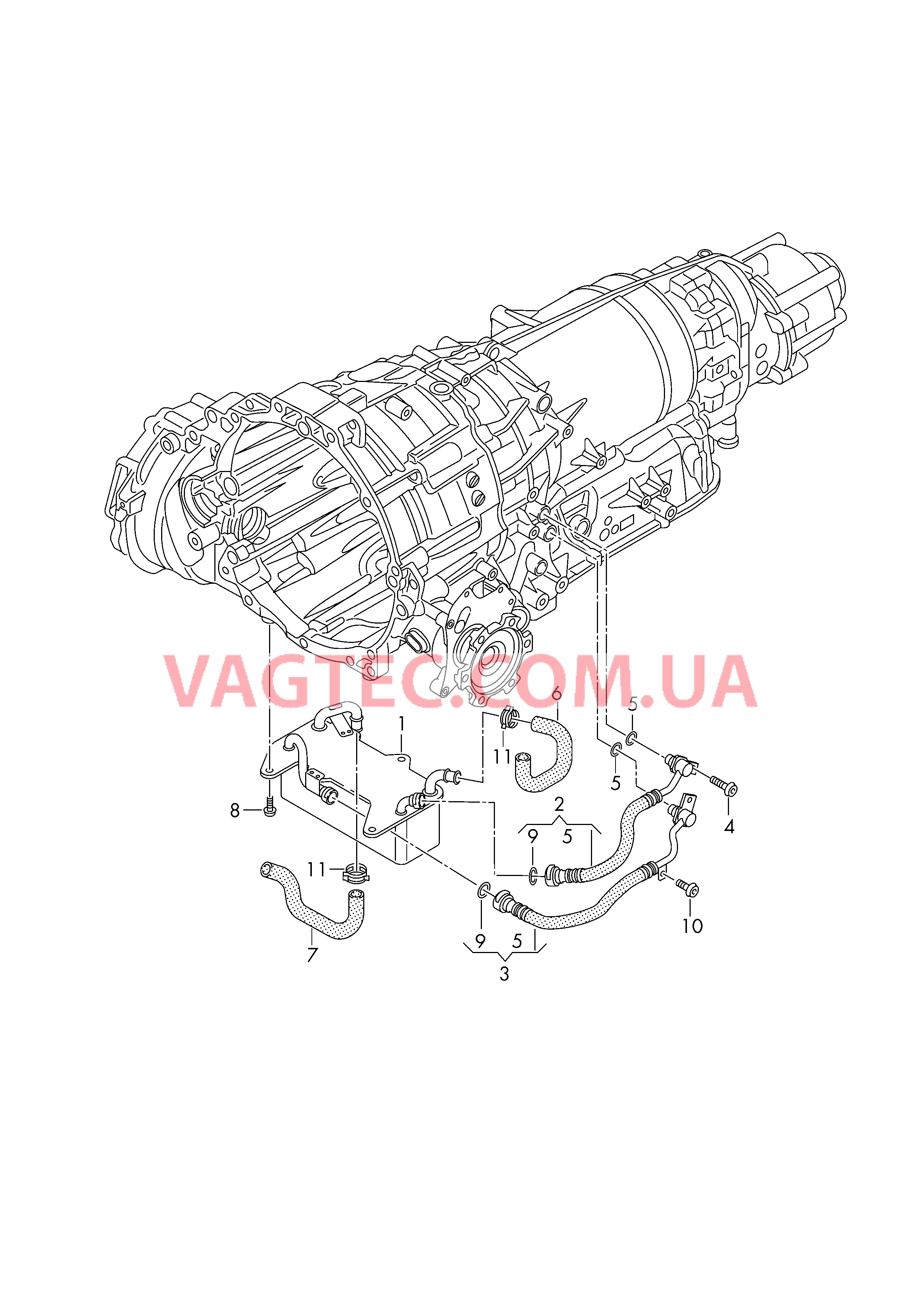Напорный маслопровод для охлаждения масла коробки передач  Масляный радиатор КП  для AUDI A4 2017