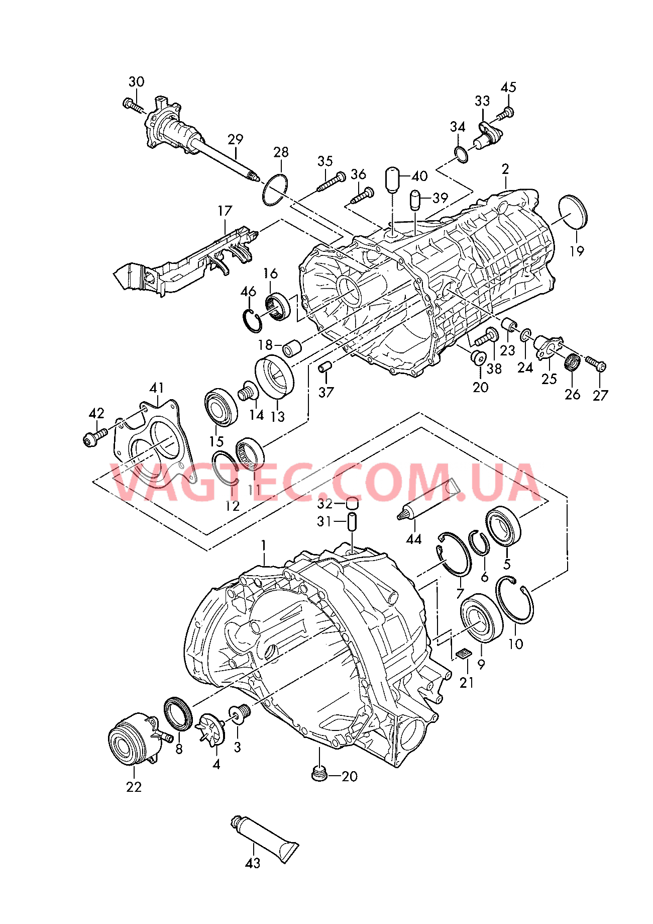 Картер коробки передач 6-ступ. механическая КП  для AUDI A6 2018