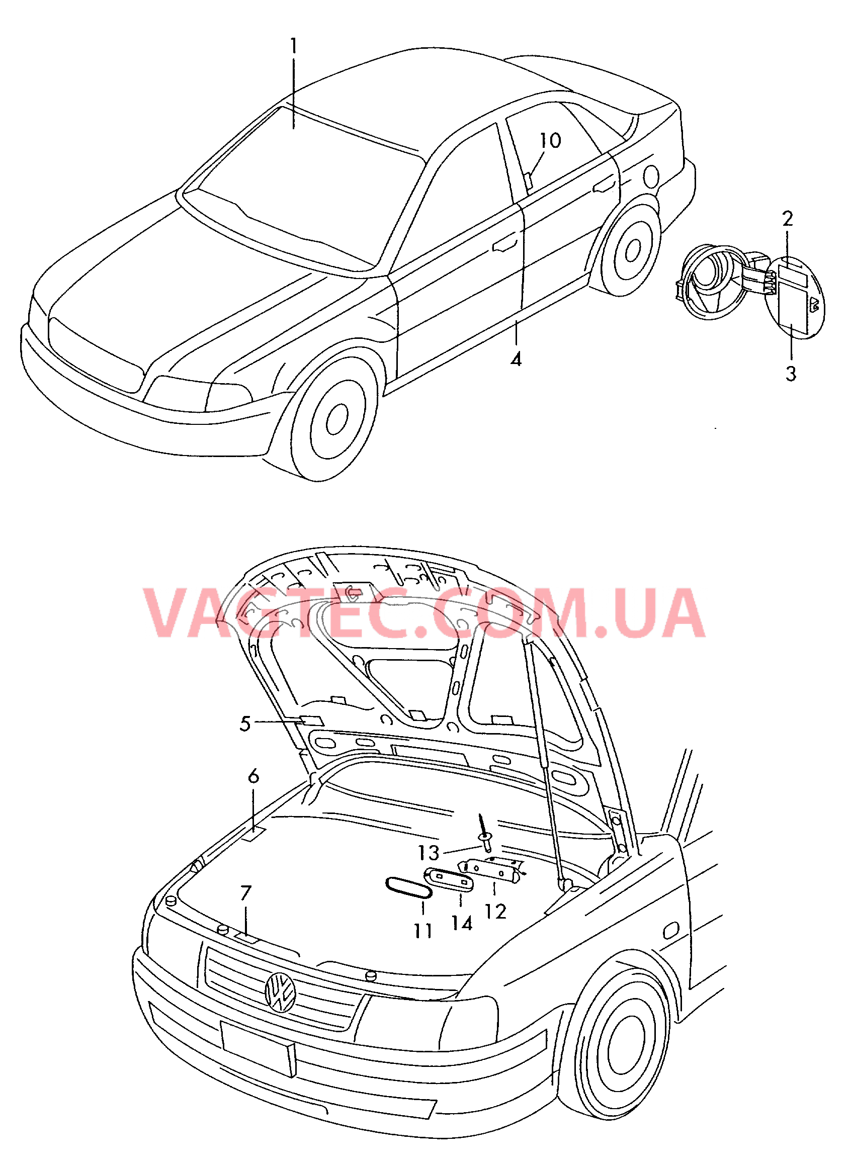 Таблички  для VOLKSWAGEN Passat 2003