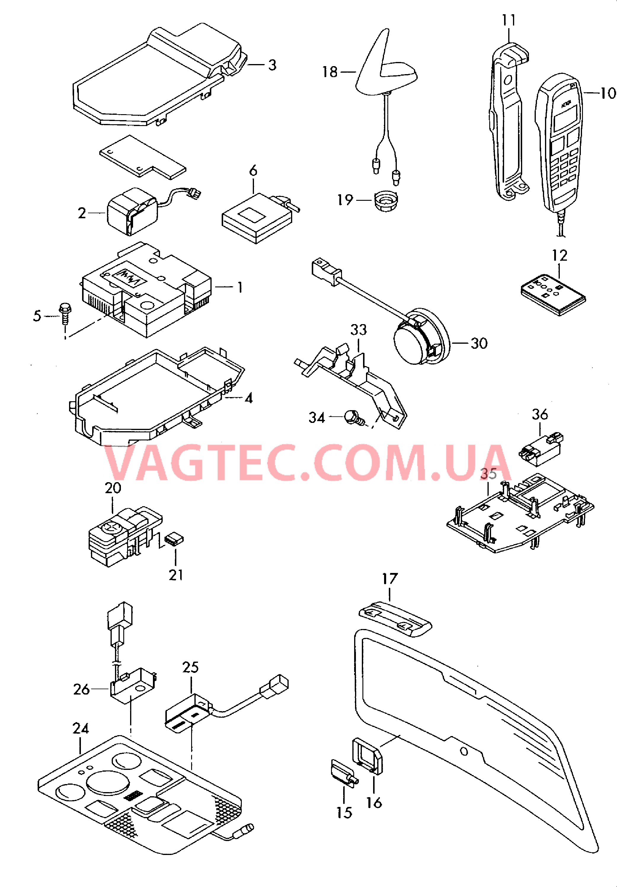 Электрические детали для системы Телематик  для AUDI A4 2001-1