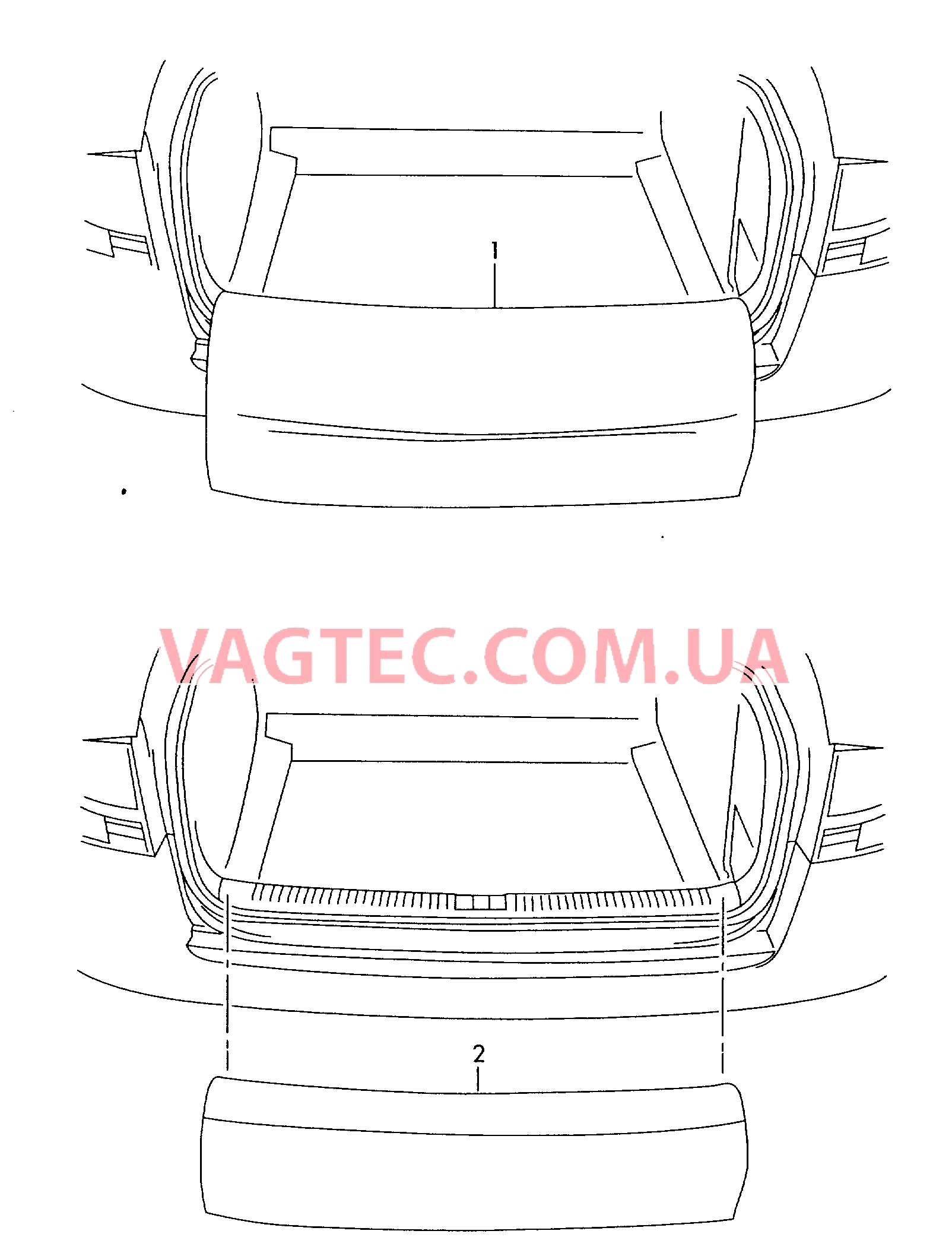 Оригинальные аксессуары Защита краёв грузового отсека   для AUDI A4 2007