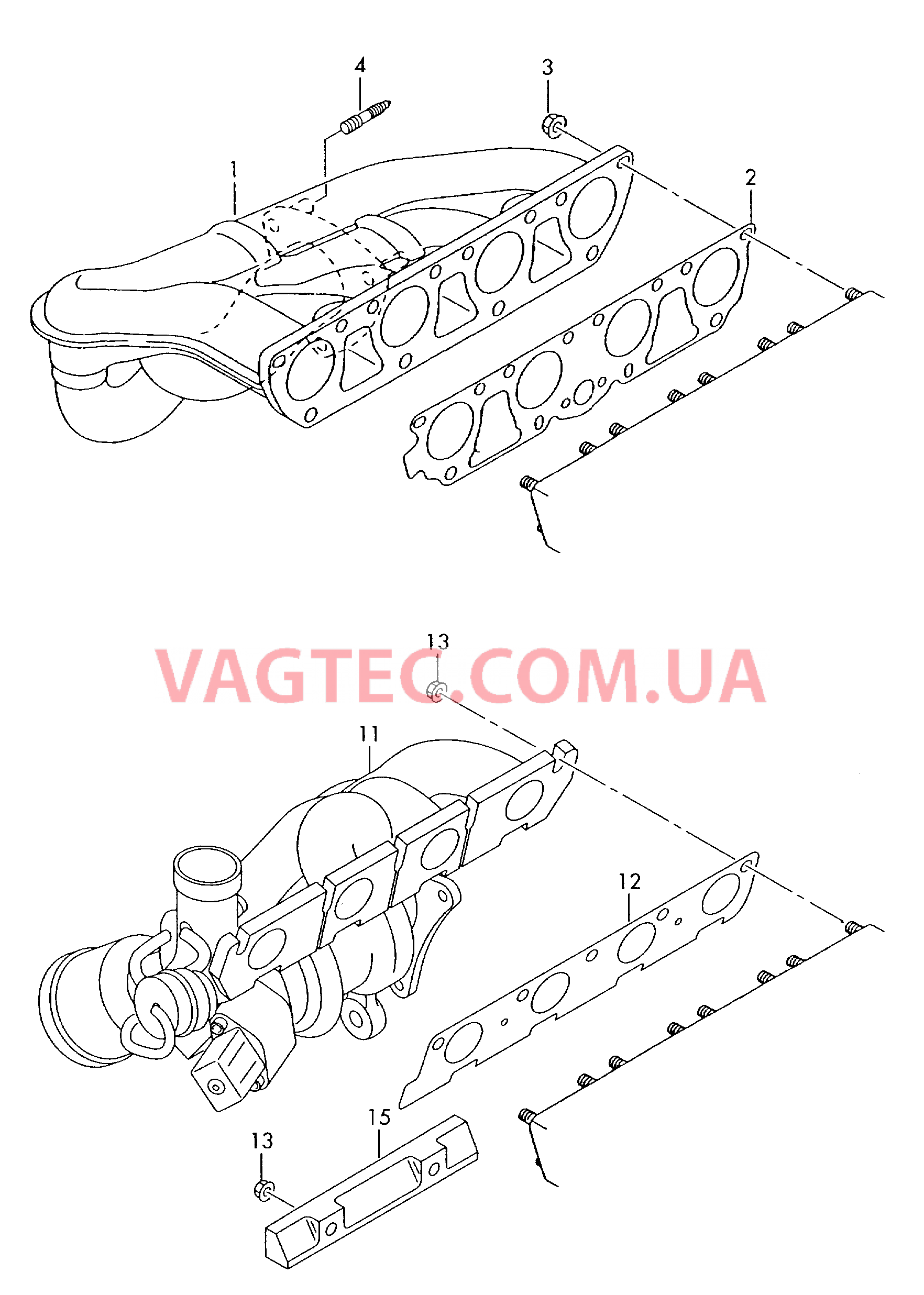 Выпускной коллектор  для AUDI A4Q 2005-1