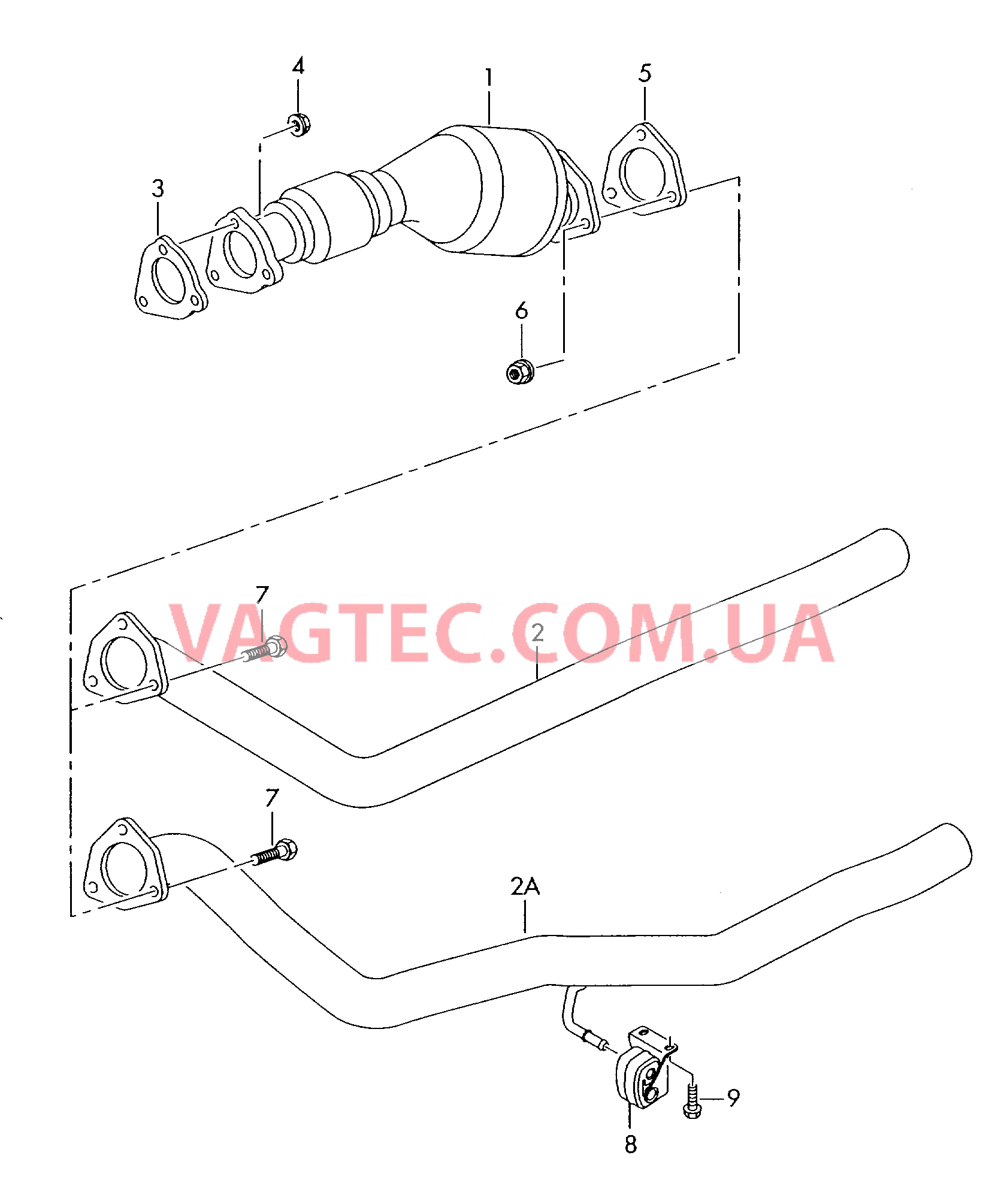 Нейтрализатор Промежуточная труба  для AUDI A4 2002