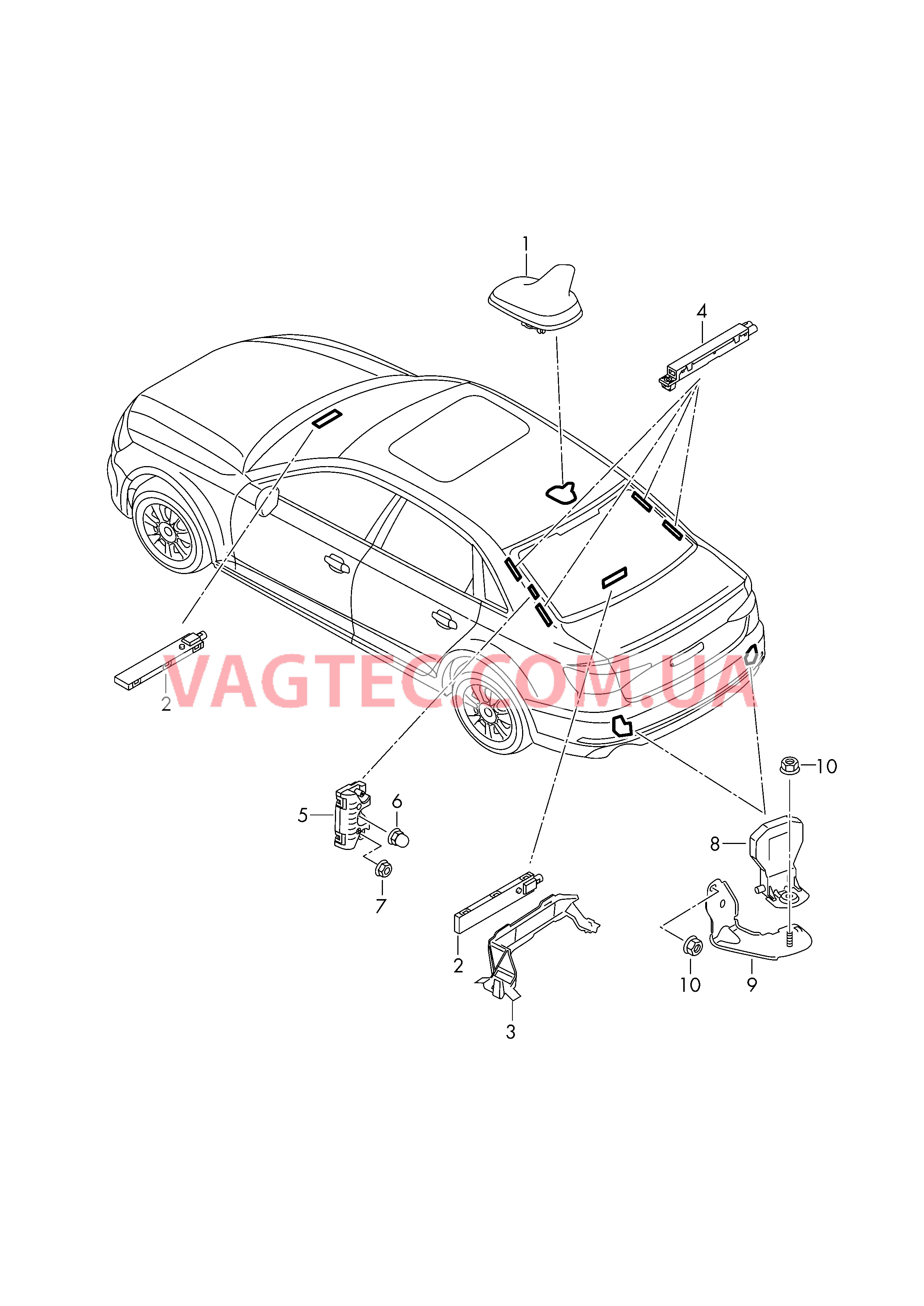 Антенна Усилитель антенны  для AUDI A4 2017