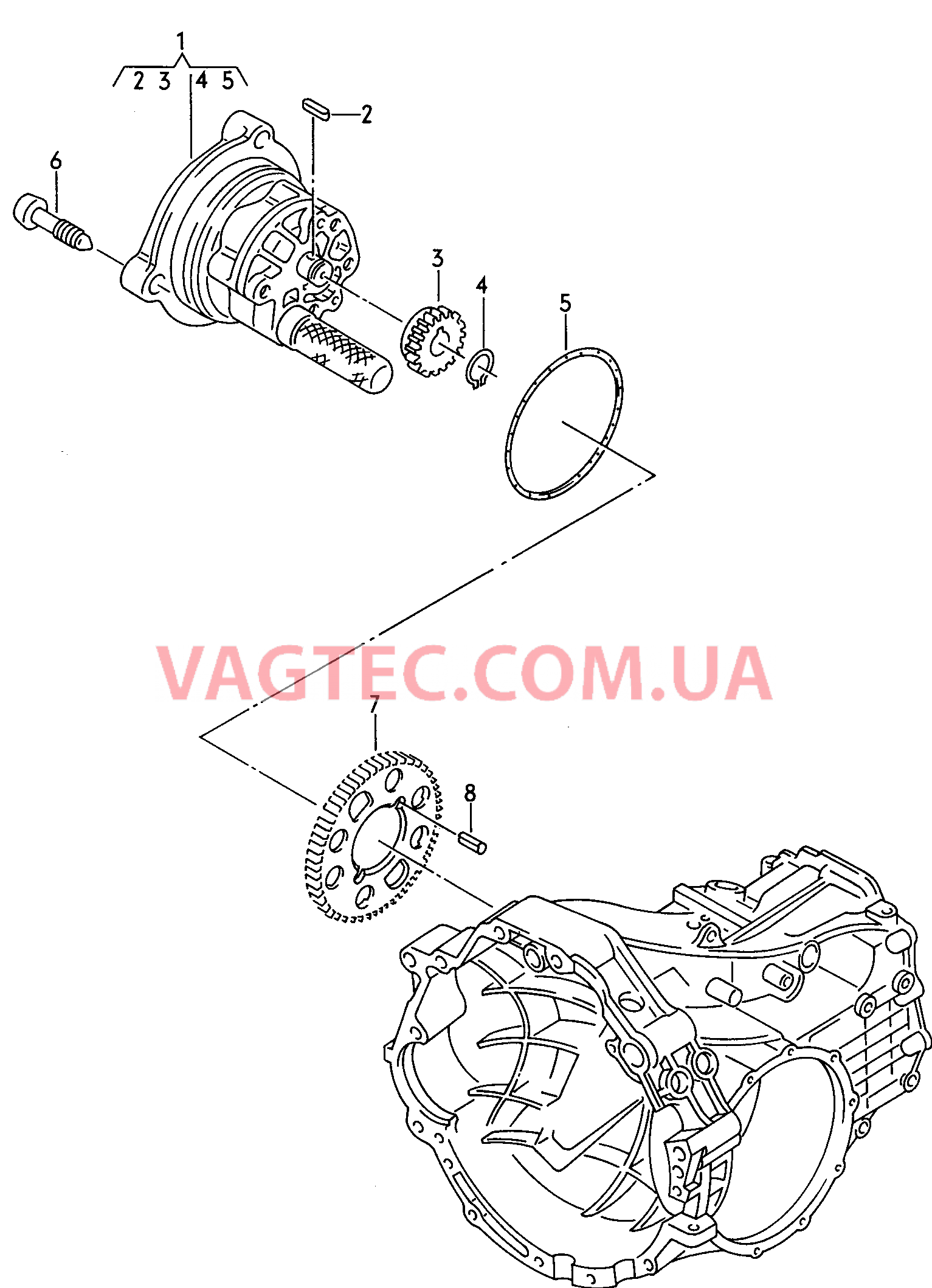 Насос, масляный для 6-ступен. механической КП  для AUDI A4Q 2001