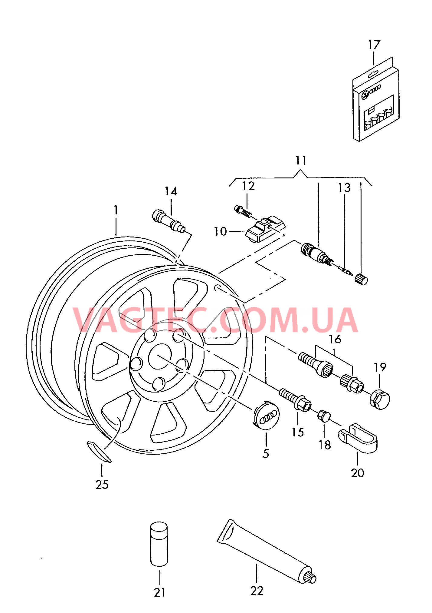 Алюминиевый диск  для AUDI A4 2001-1