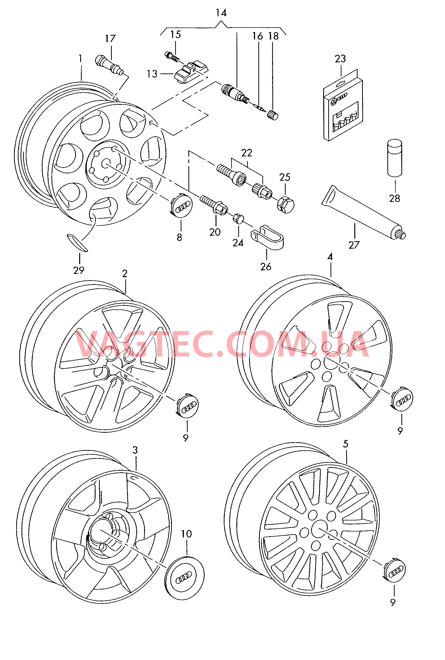 Алюминиевый диск  для AUDI A4 2002