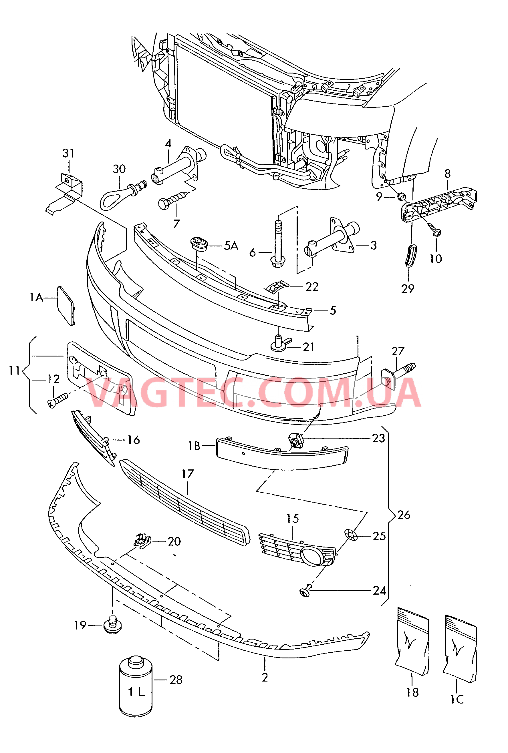 Бампер  для AUDI A4 2004