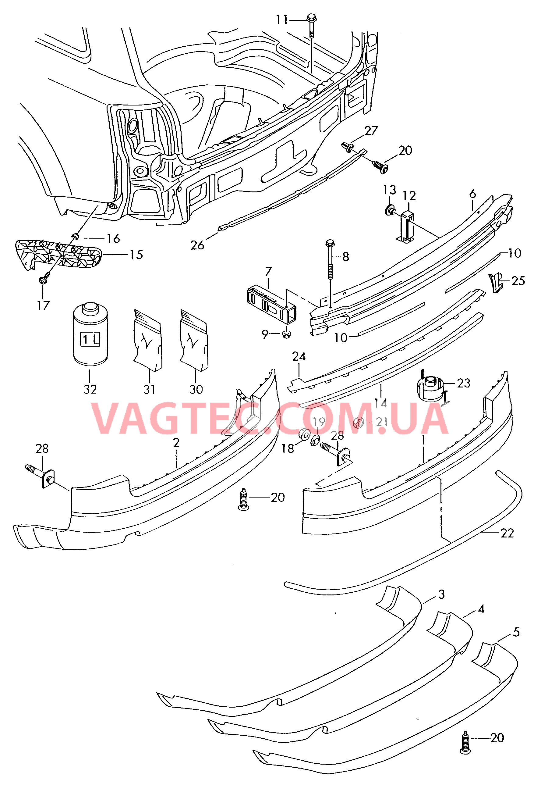 Бампер  F 8E-4-000 001>> для AUDI A4Q 2004