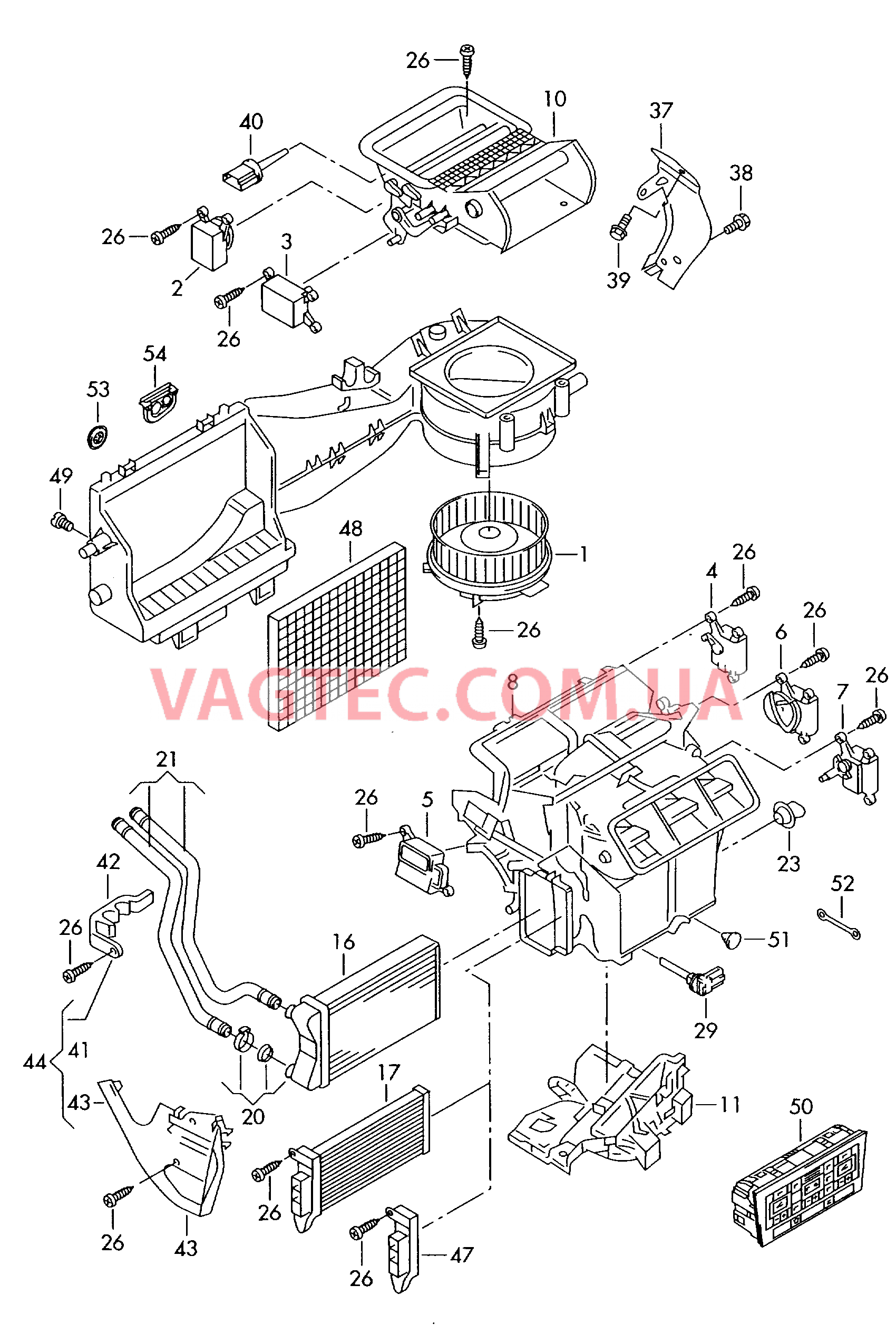 Отопитель с регулированием вентиляции и отопления  для AUDI A4Q 2002