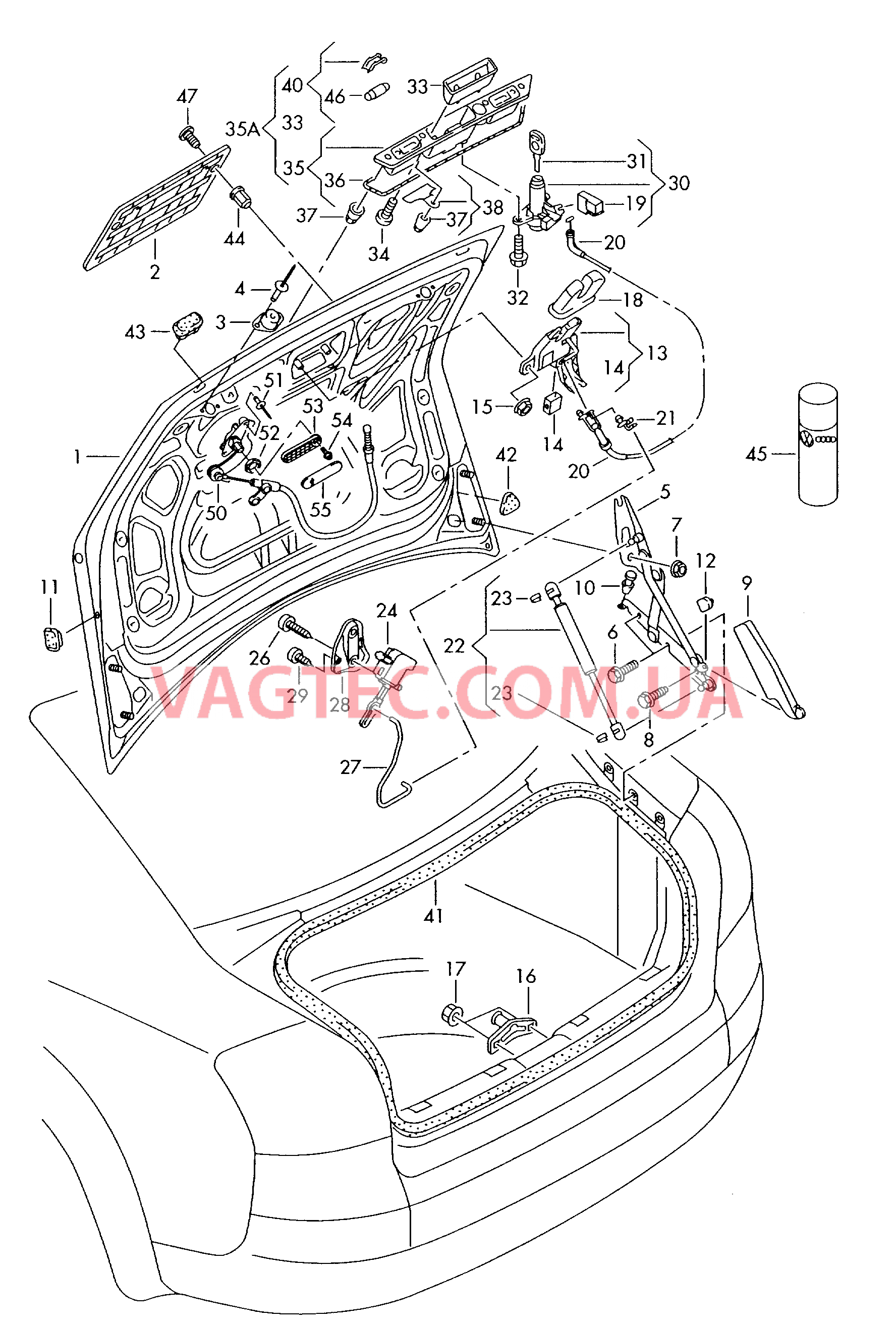 Крышка багажного отсека  для AUDI A4 2001-1