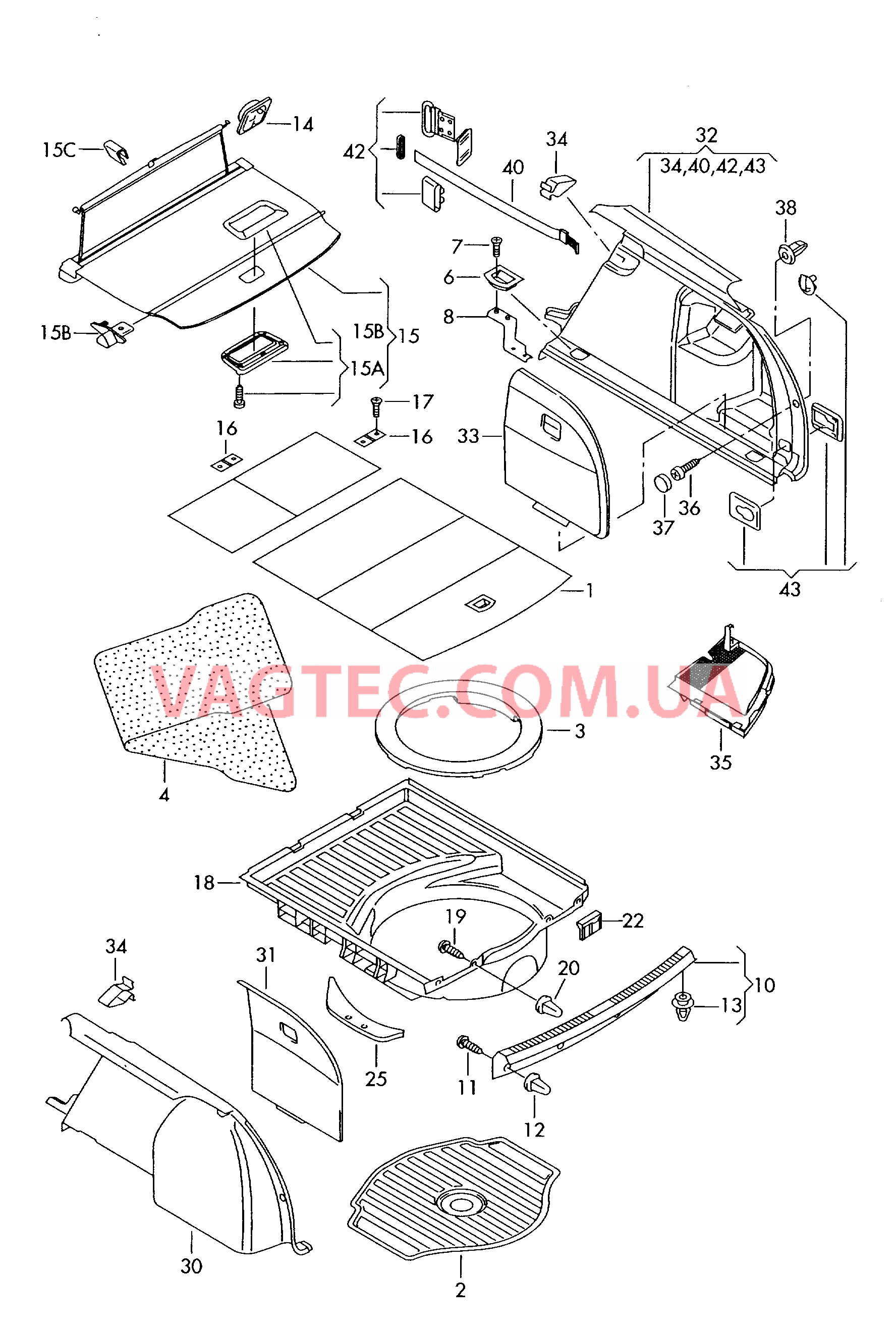 Коврик багажника  для SEAT Exeo 2012