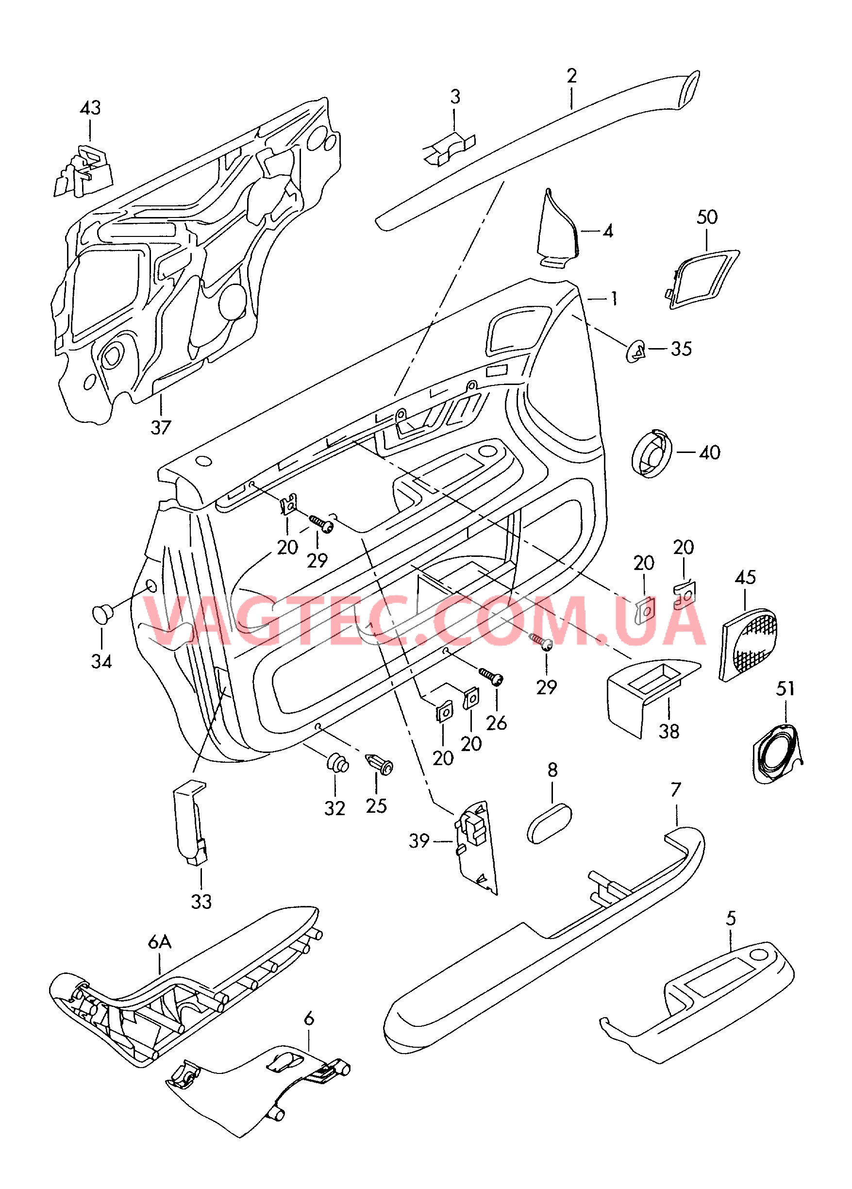 Обивка двери  для SEAT Exeo 2010