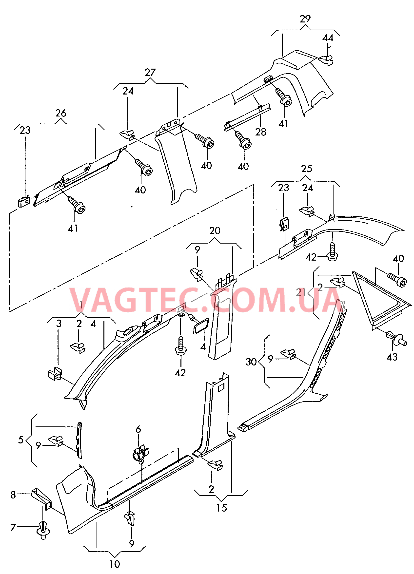 Облицовка стойки  для SEAT Exeo 2010