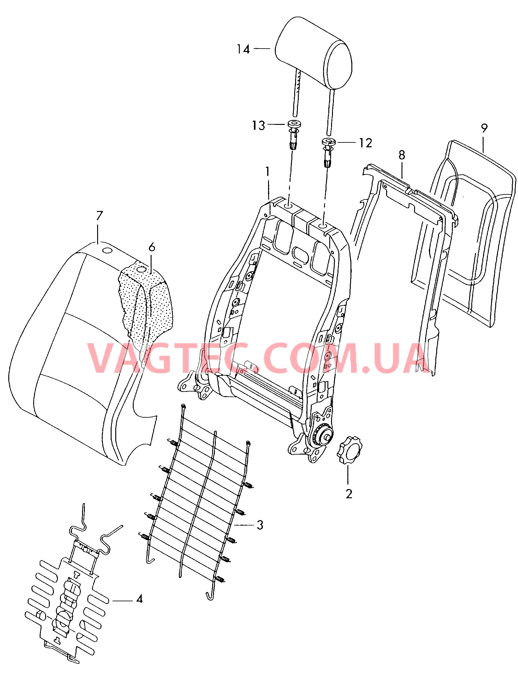 Cпинка Подголовник  для AUDI A4Q 2003