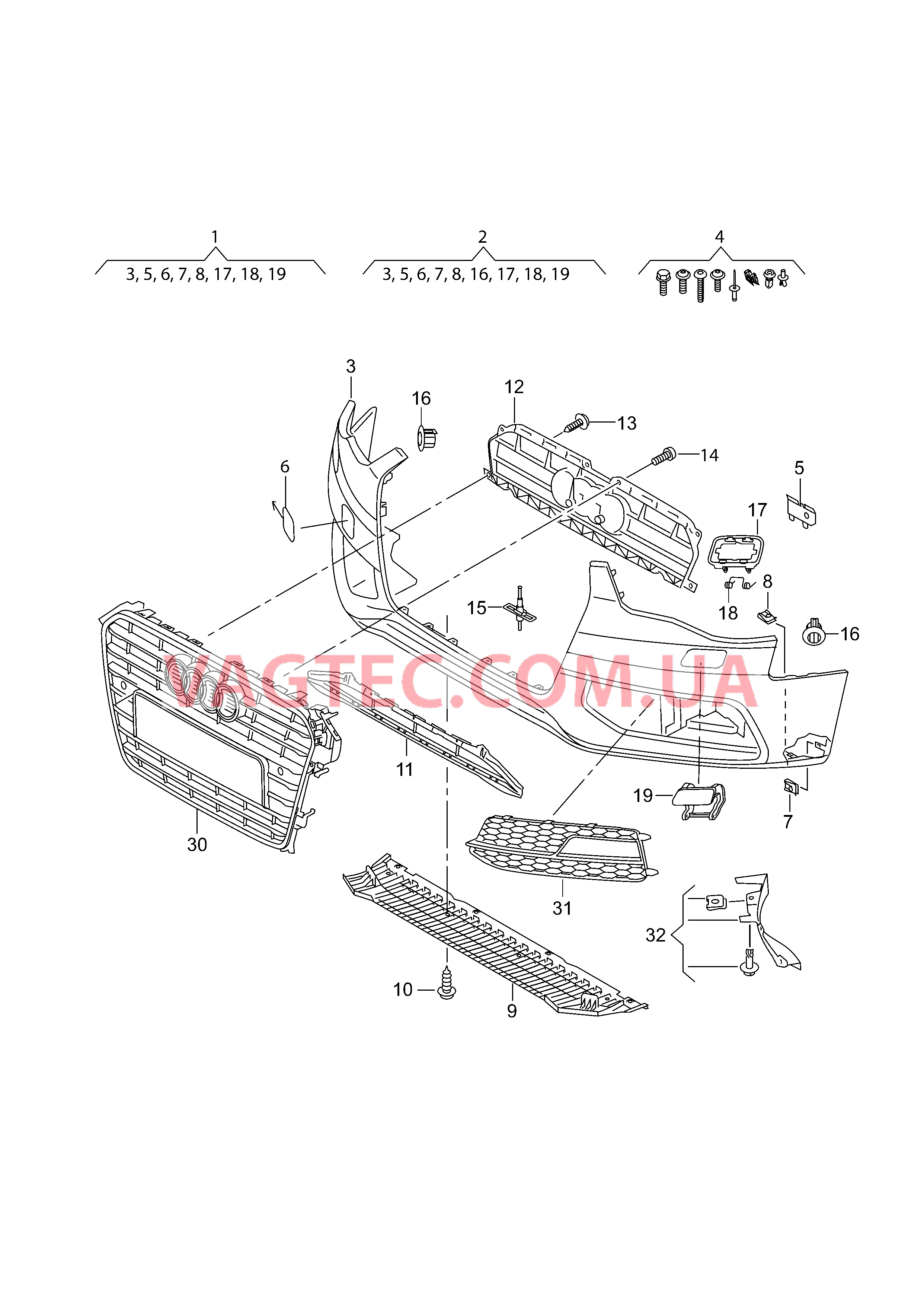 Бампер  для AUDI A4 2015