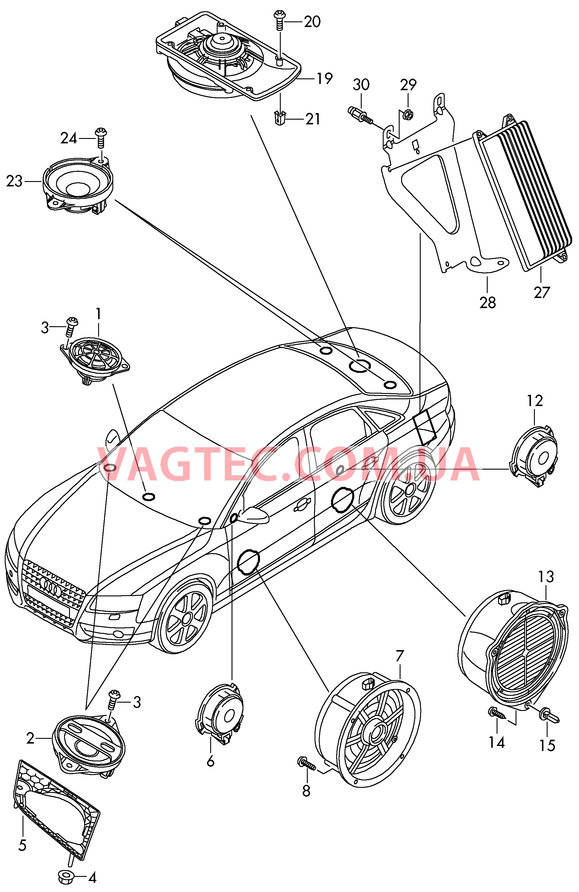 Электрические детали акустической системы  для AUDI A4 2015