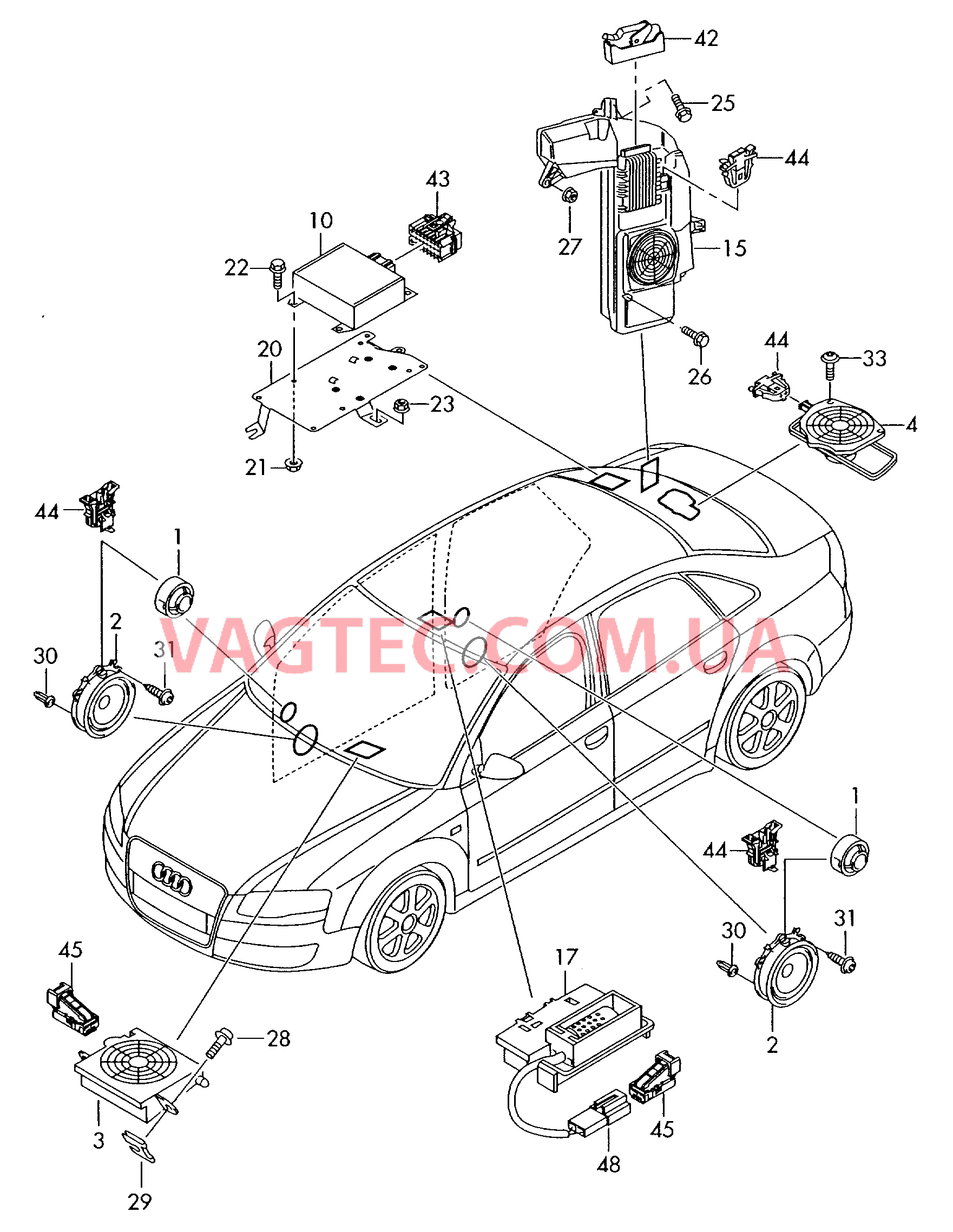 Электрические детали акустической системы  для AUDI A4Q 2005-1