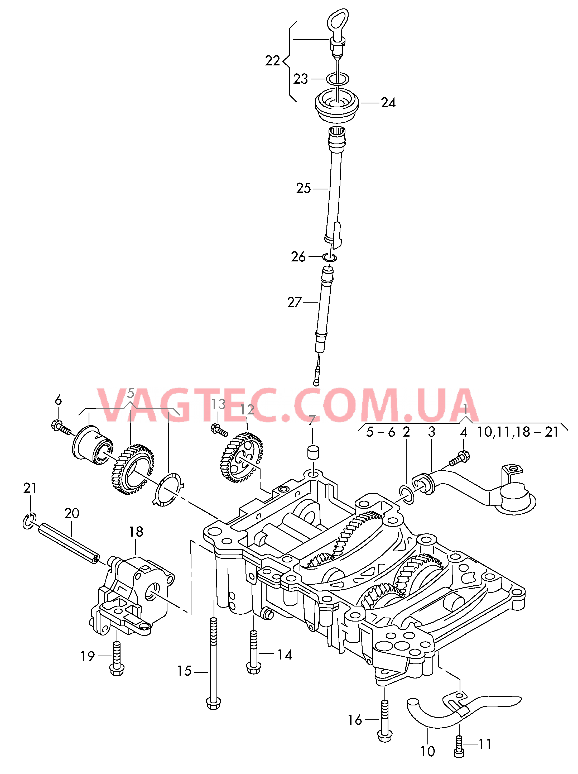 Насос, масляный Маслоизмерительный щуп Вал, балансирный (для переоборудованных а/м)  для AUDI A4Q 2007
