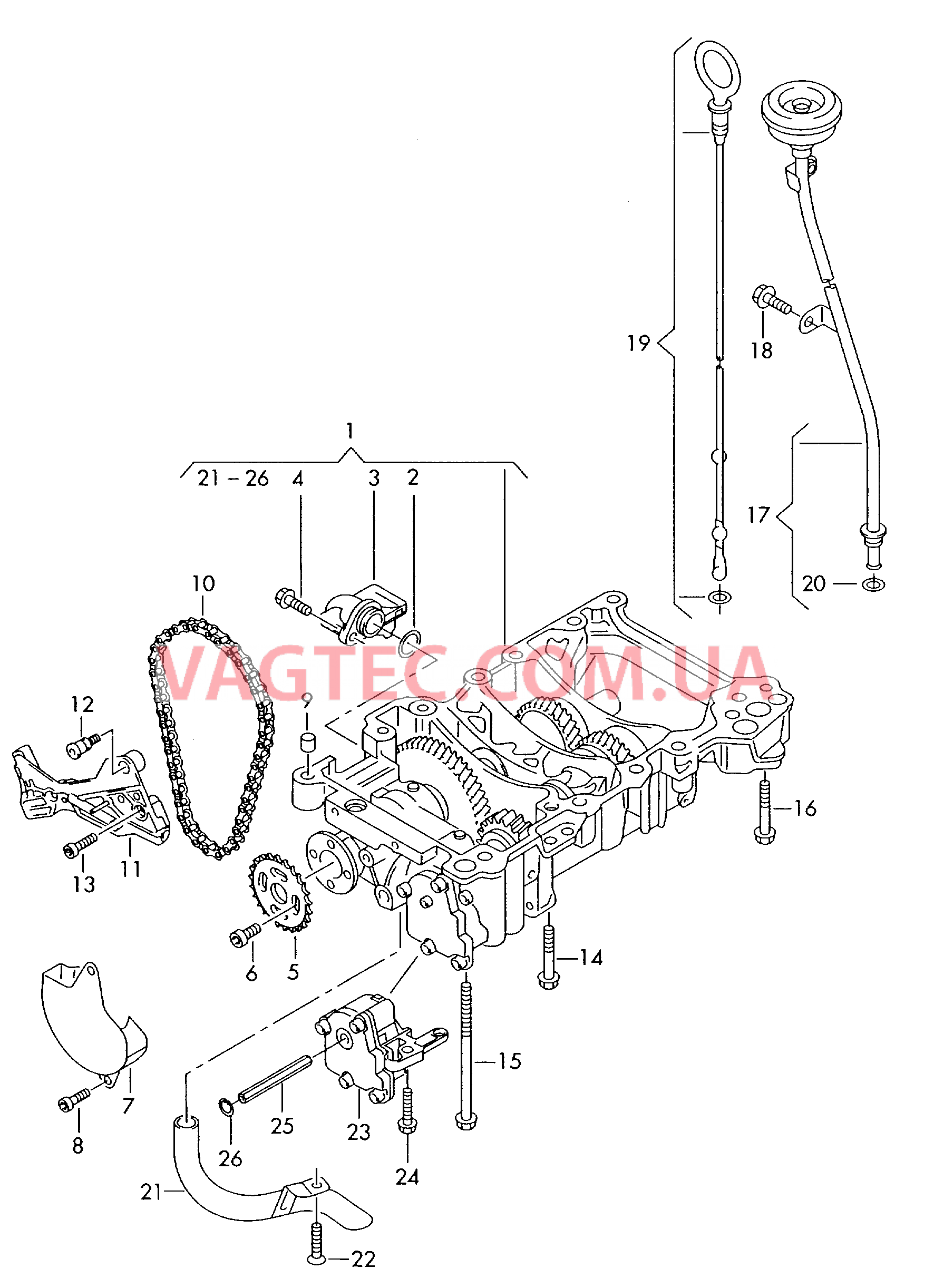 Насос, масляный Маслоизмерительный щуп Вал, балансирный F             >> 4F-6-066 123* для AUDI A6Q 2006