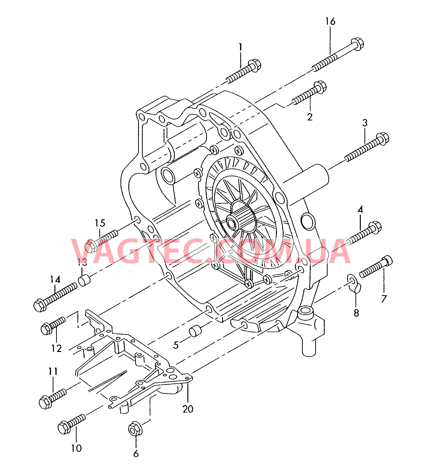 Детали крепления для двигателя и КП  для 6-ступен. механической КП  для AUDI A6 2010
