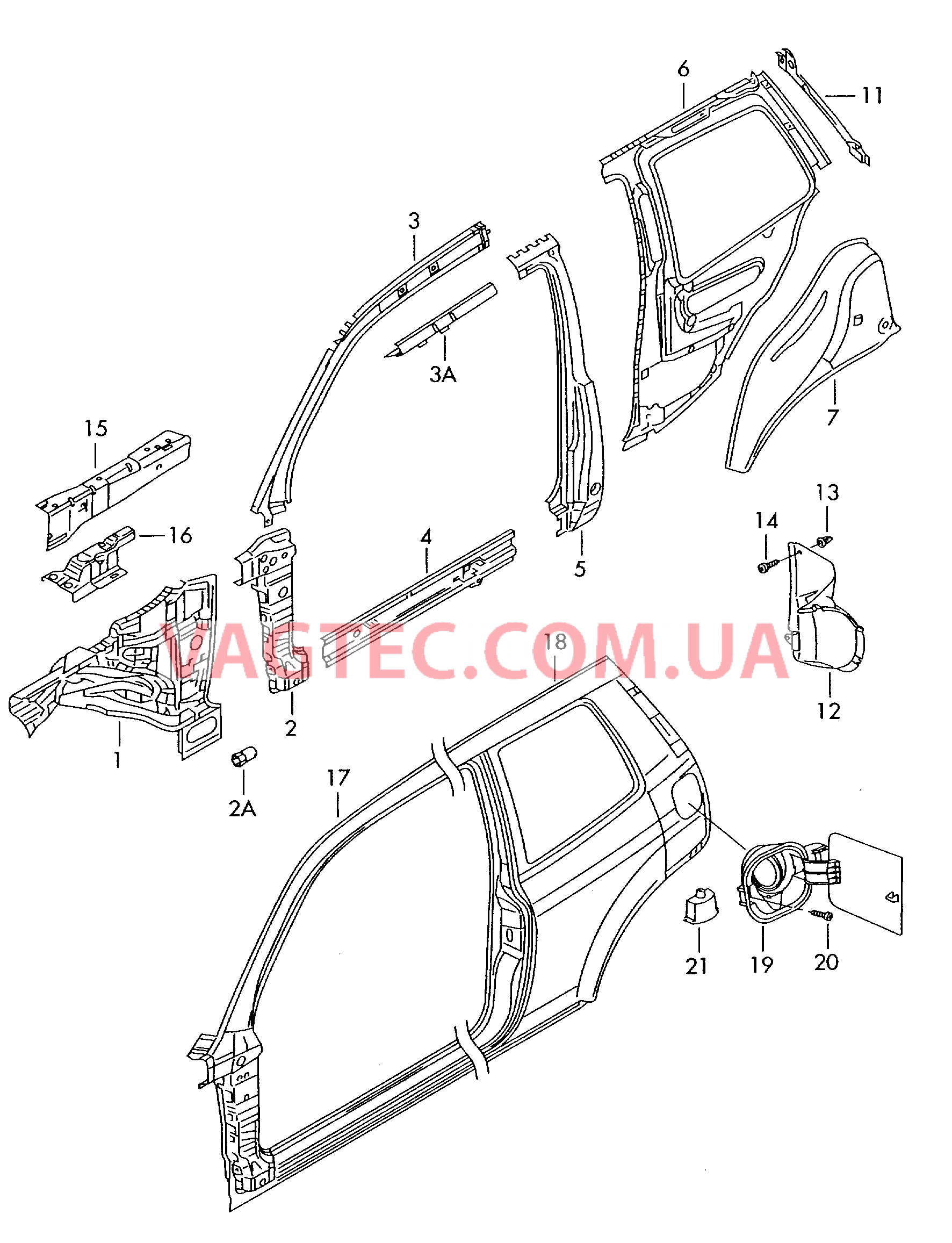 Деталь боковая Арка колеса   F             >> 6H-W-023 000* для SEAT Arosa 2001