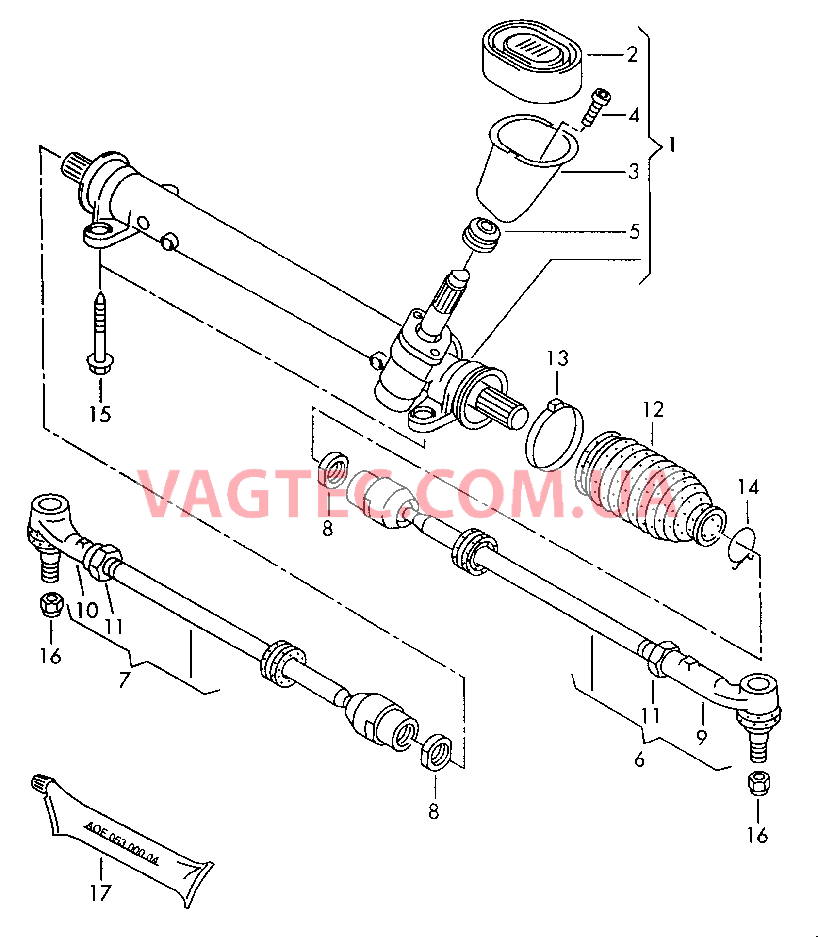 Рулевой механизм Поперечная рулевая тяга   F             >> 6H-2-018 200* для SEAT Arosa 2003