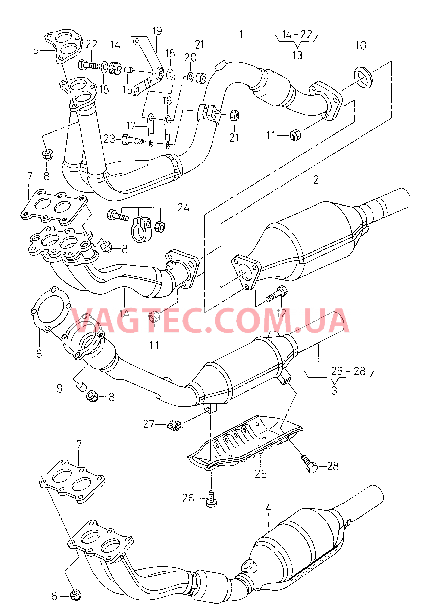 Выпускная труба Нейтрализатор  для SEAT CO 2000