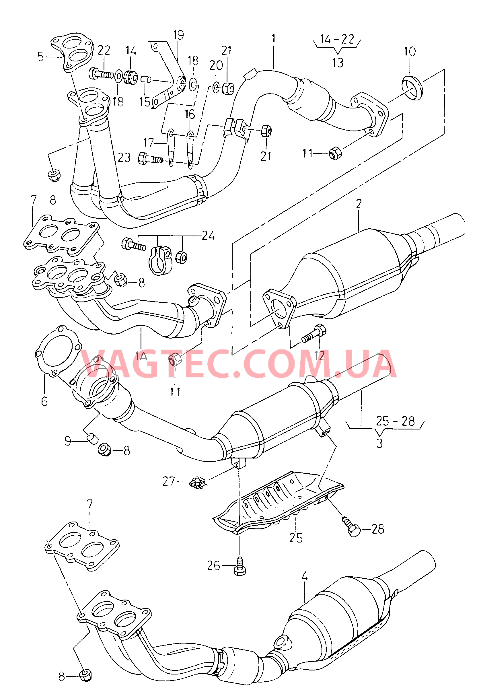 Выпускная труба Нейтрализатор  для SEAT CO 2002