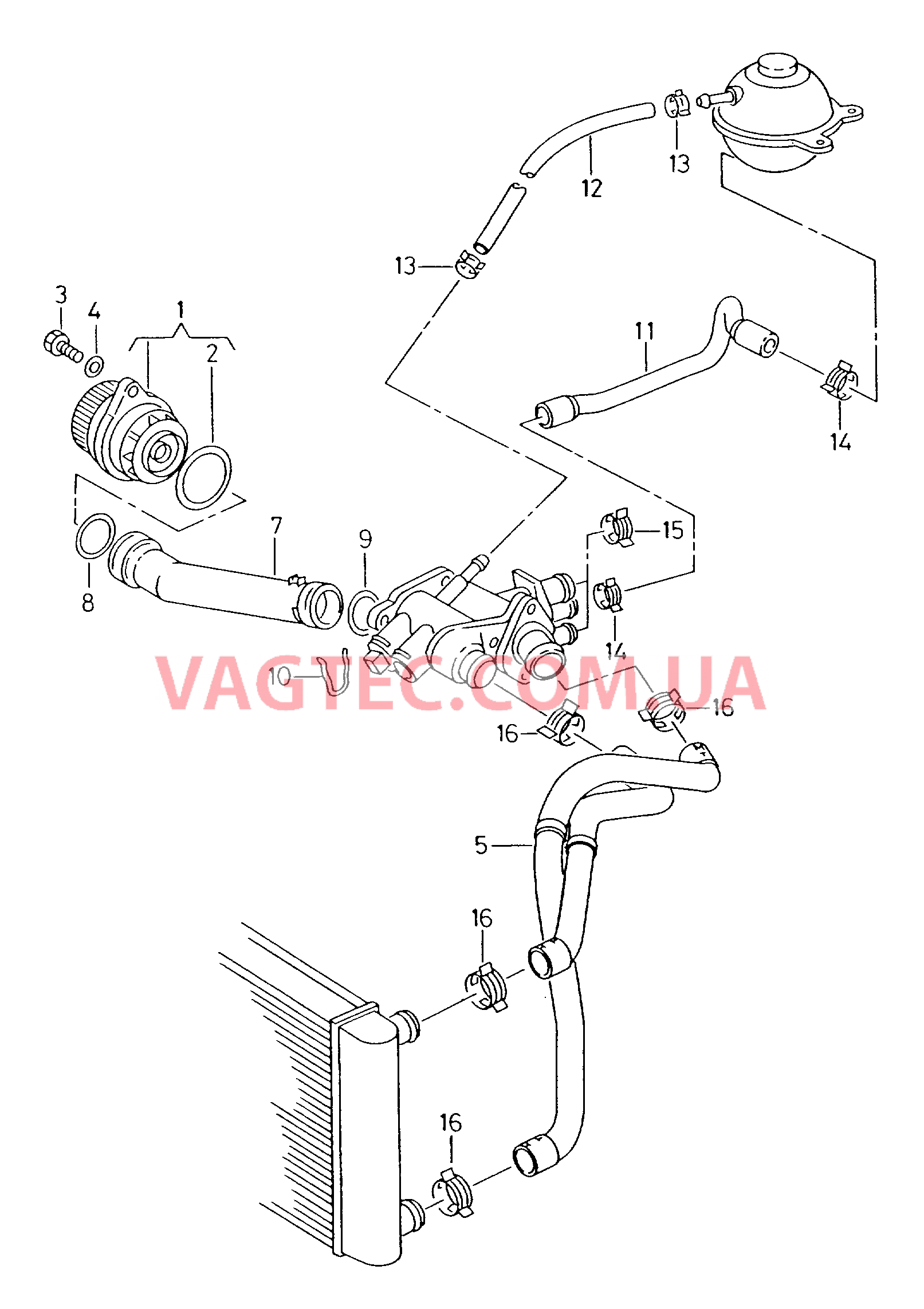 Насос системы охлаждения Шланги ОЖ и трубки  для SEAT Inca 2001