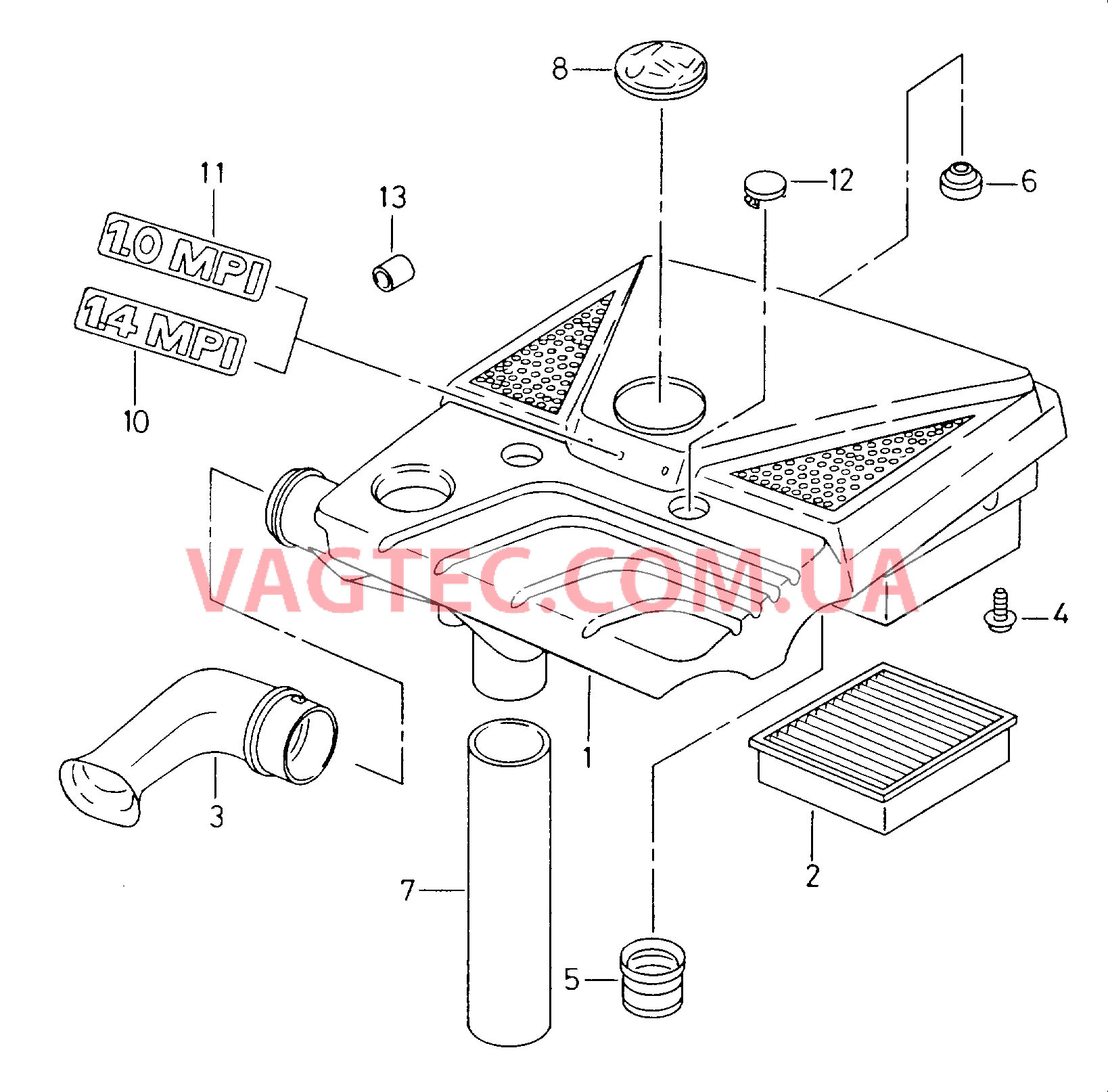 Возд. фильтр с сопутств. деталями  для SEAT CO 2000