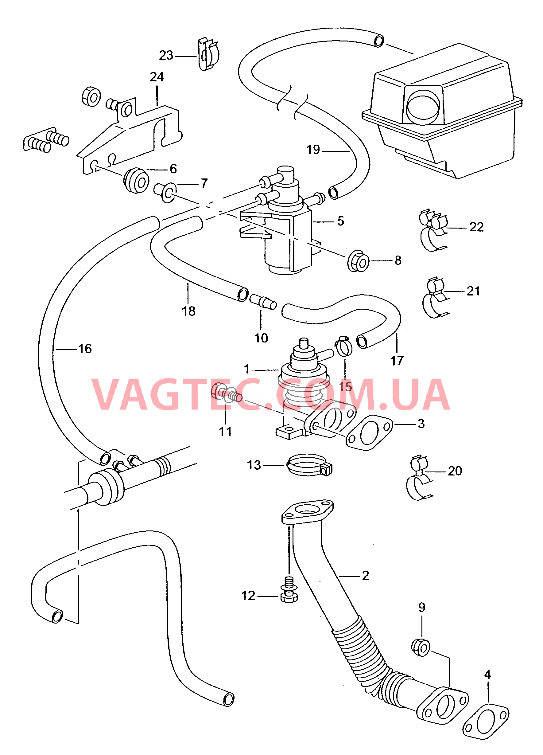 Вакуумная система Рециркуляция ОГ  для SEAT CO 2000