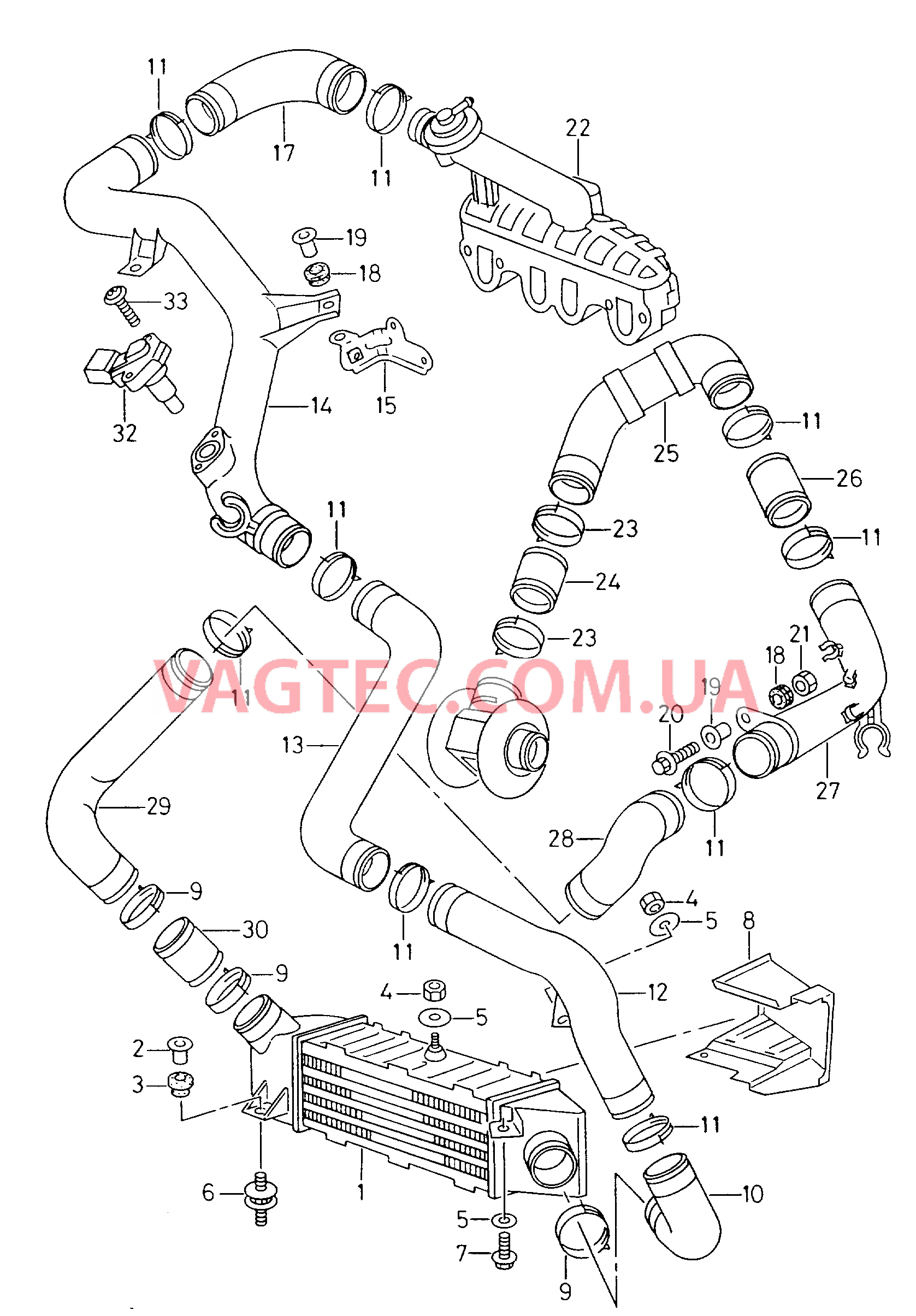 Охладитель наддув. воздуха  для SEAT CO 2001